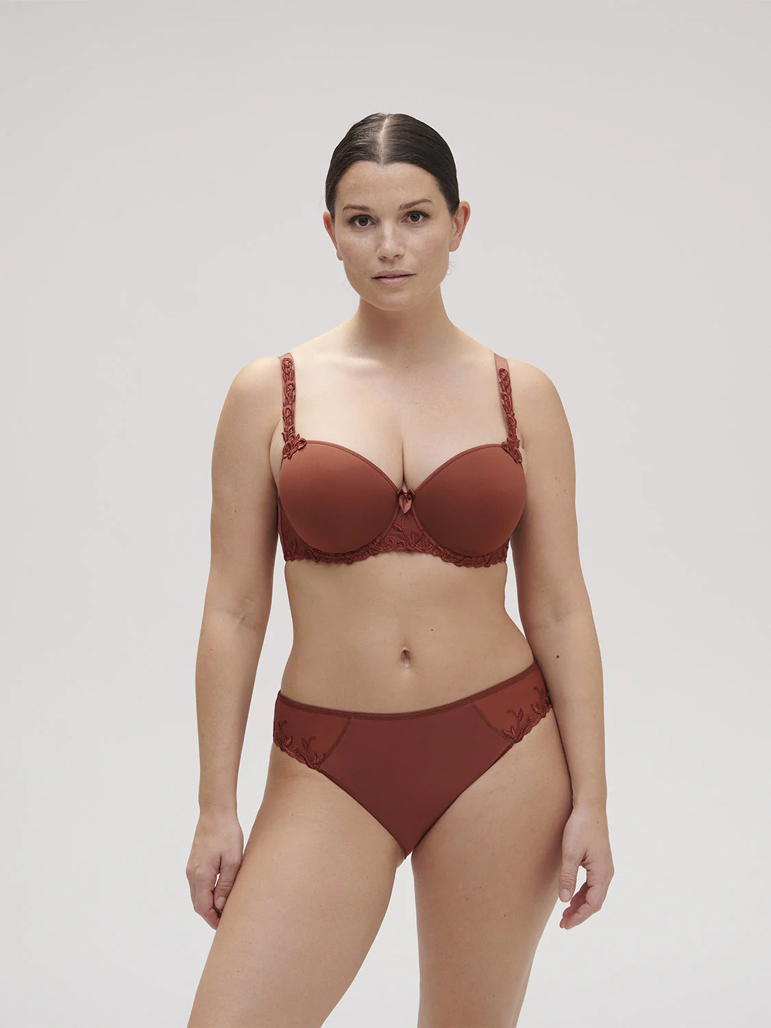 Squared neckline spacer bra - Canyon Brown - Image 8