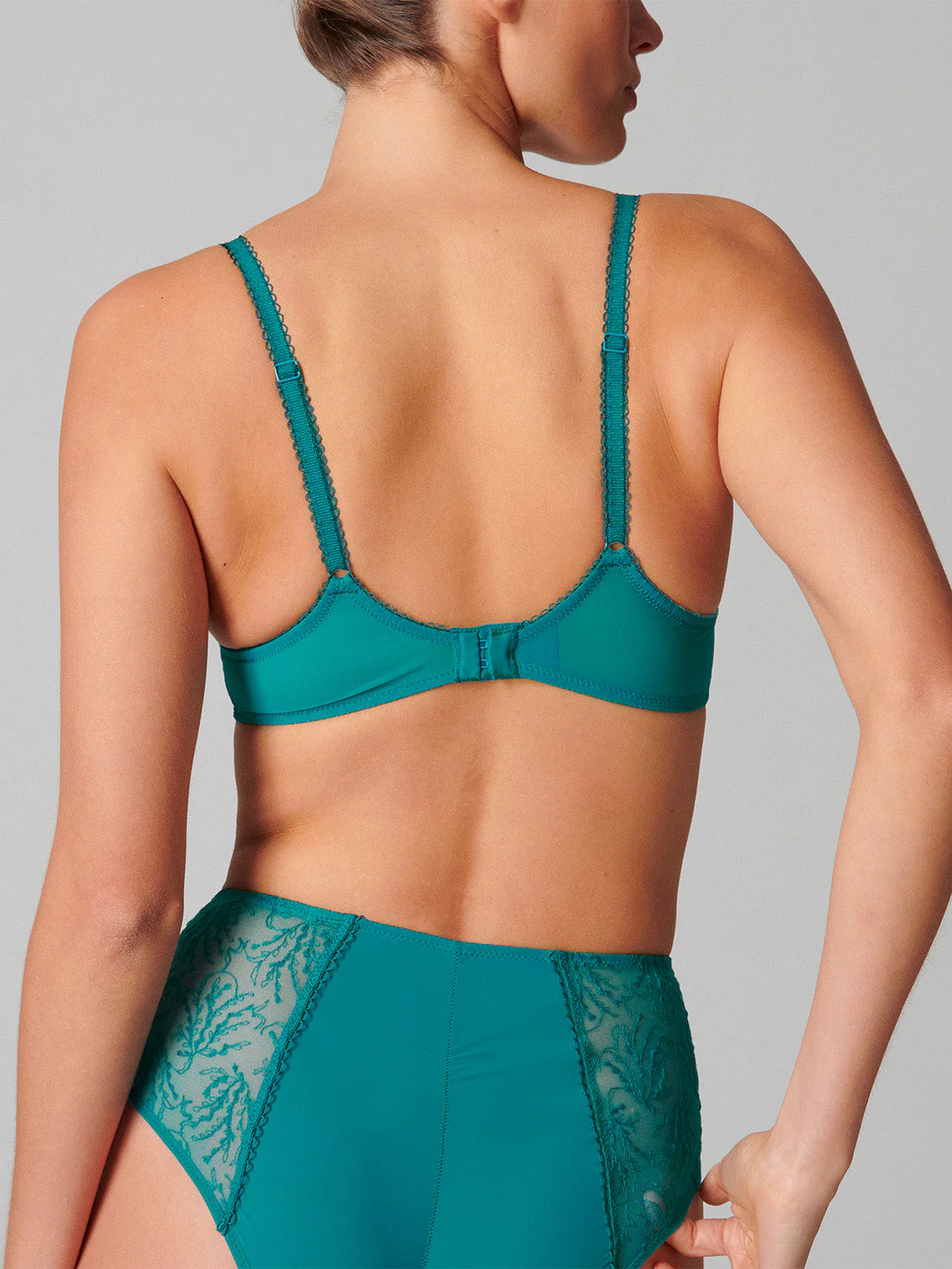 Squared neckline spacer bra - Emerald green - Image 5