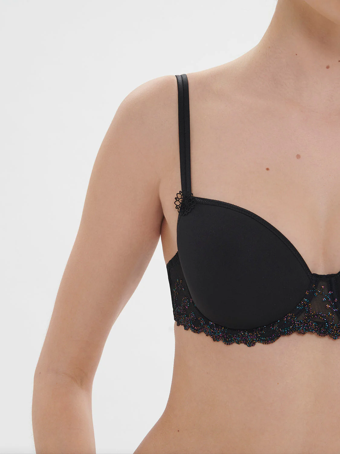 Squared neckline spacer bra - Gem Black - Image 2