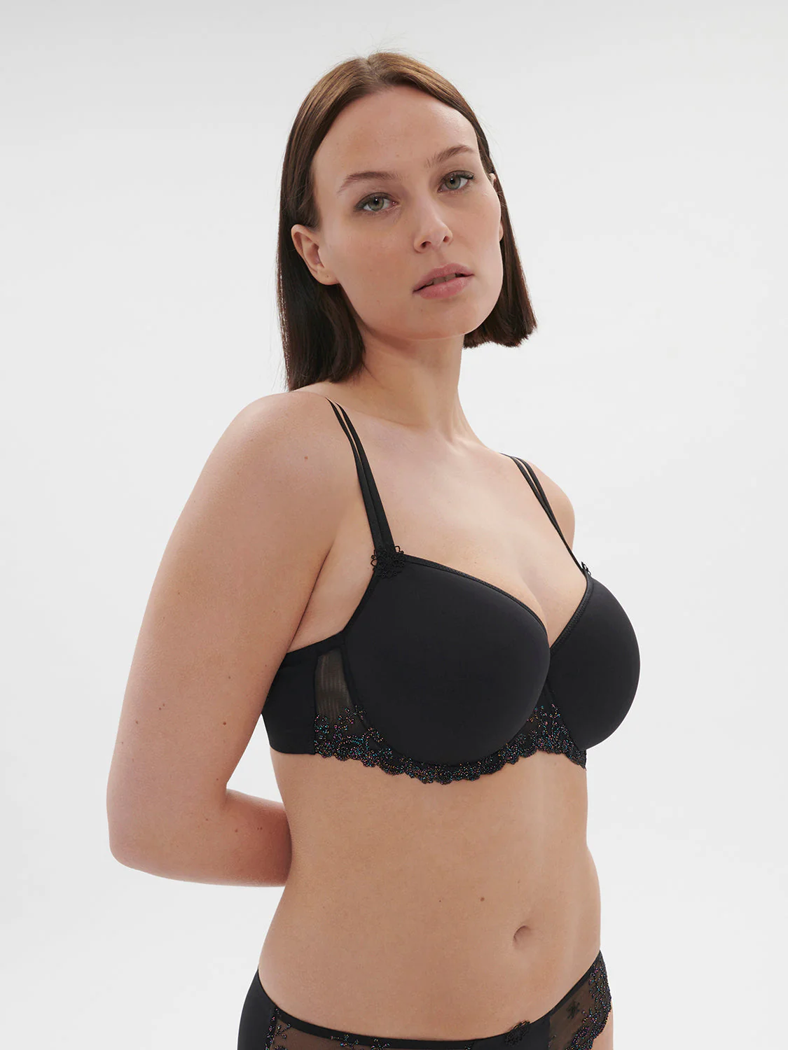 Squared neckline spacer bra - Gem Black - Image 5