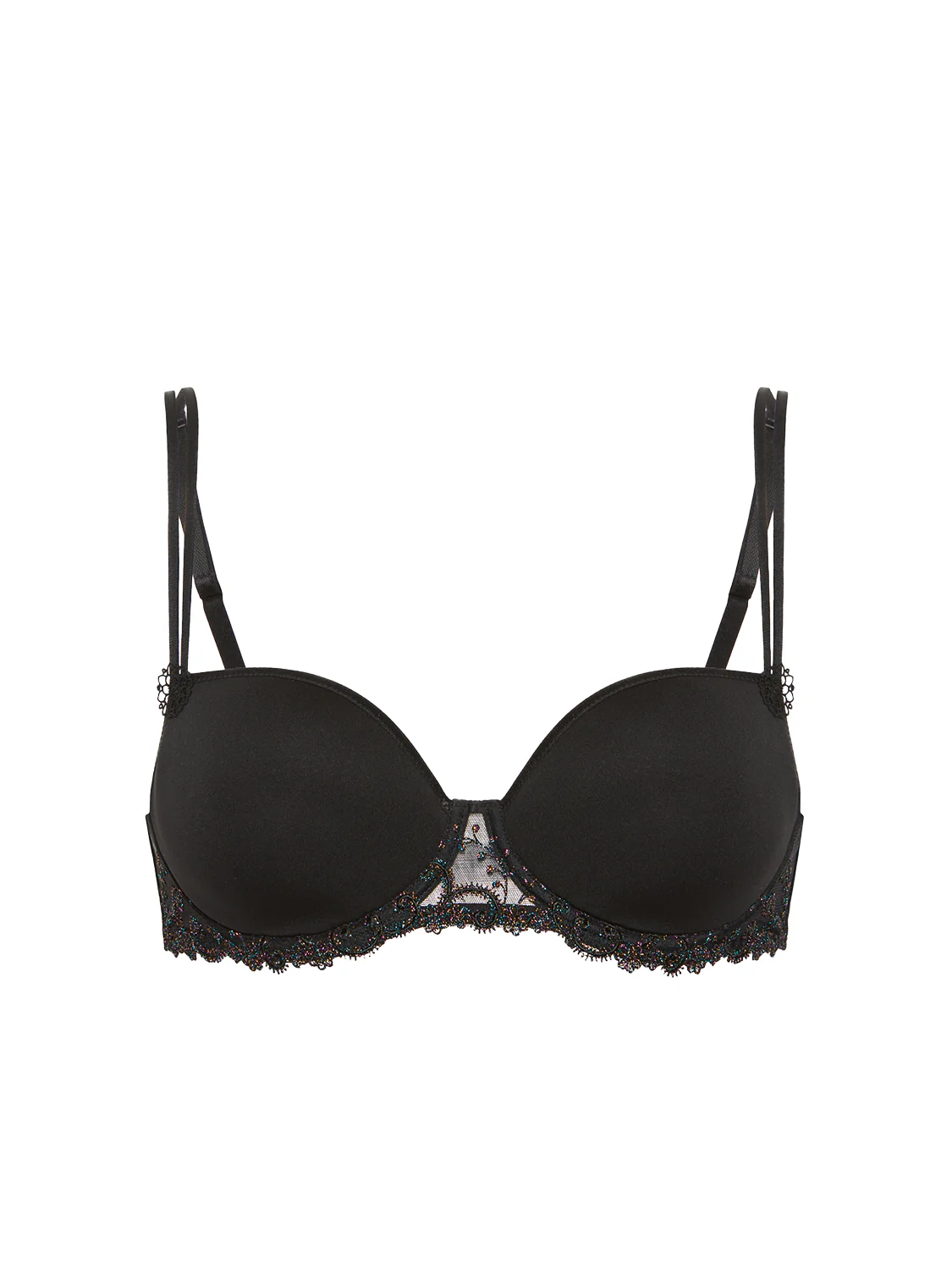 Squared neckline spacer bra - Gem Black - Image 9