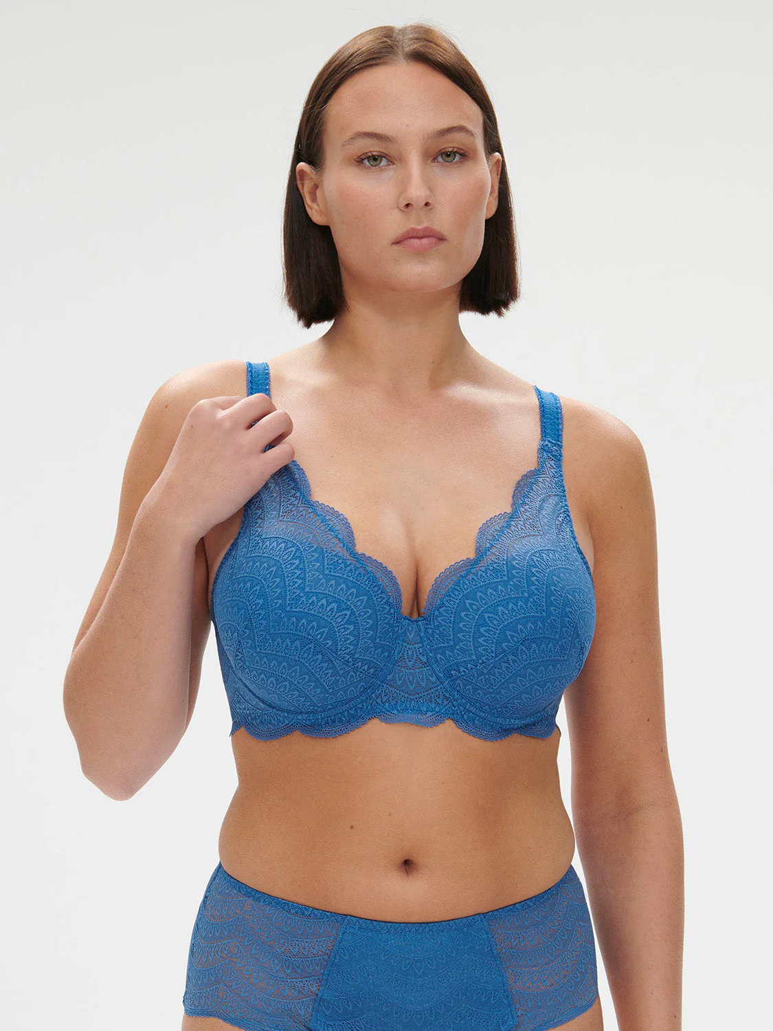 Squared neckline spacer bra - Myosotis Blue - Image 9