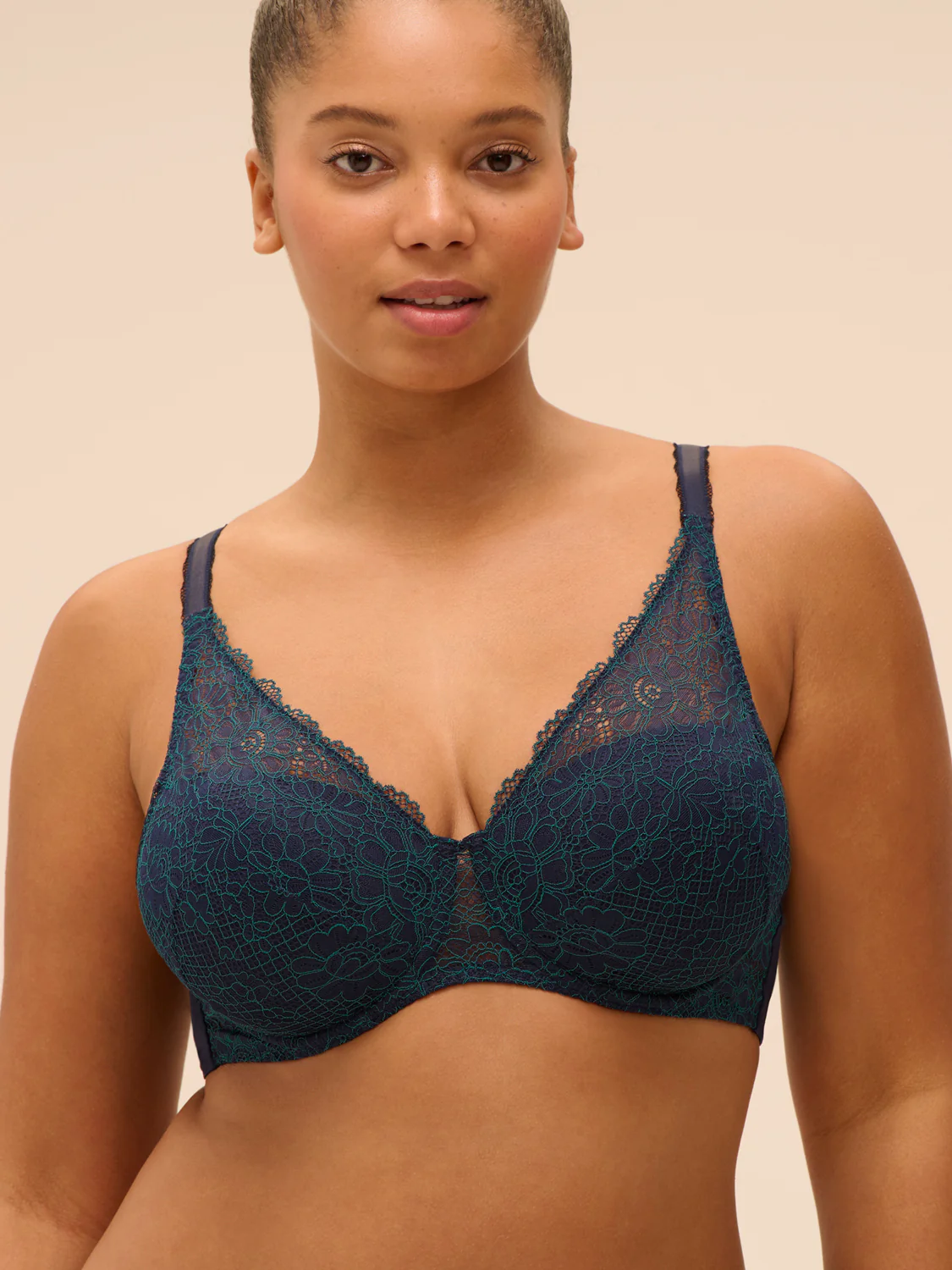 Squared neckline spacer bra - Sapphire - Image 10