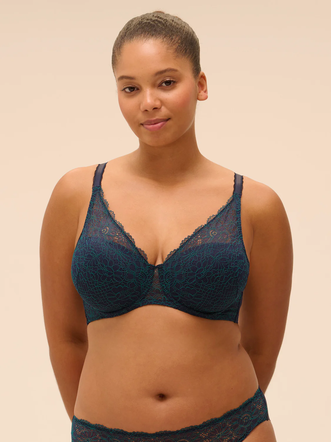 Squared neckline spacer bra - Sapphire - Image 9