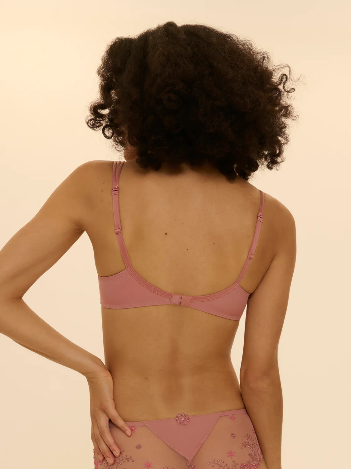 Squared neckline spacer bra - Smokey Pink - Image 5