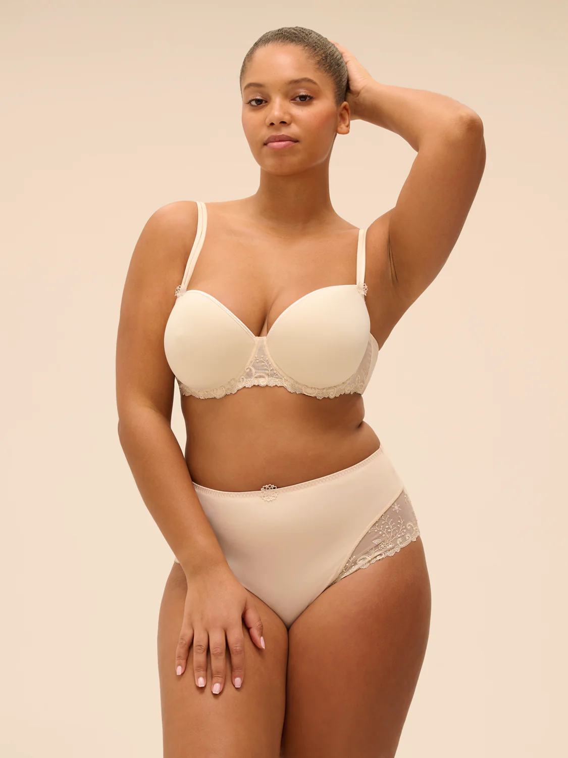 Squared neckline spacer bra - Topaz Beige - Image 10