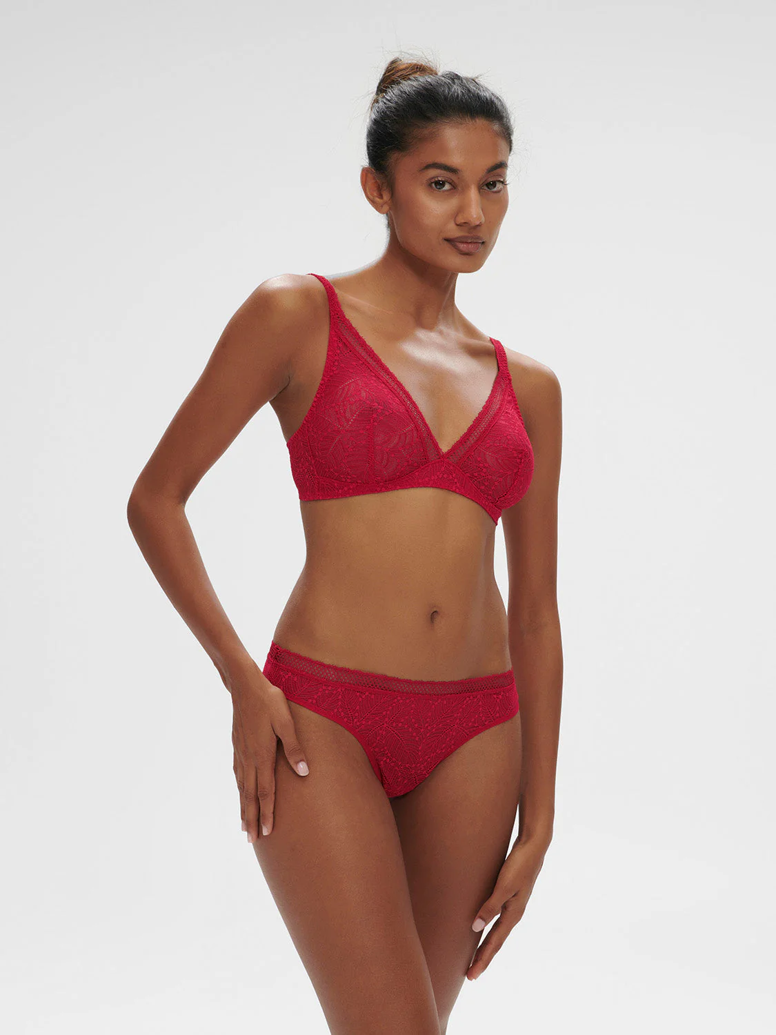 Structured wireless bra - Ruby pink - Image 3