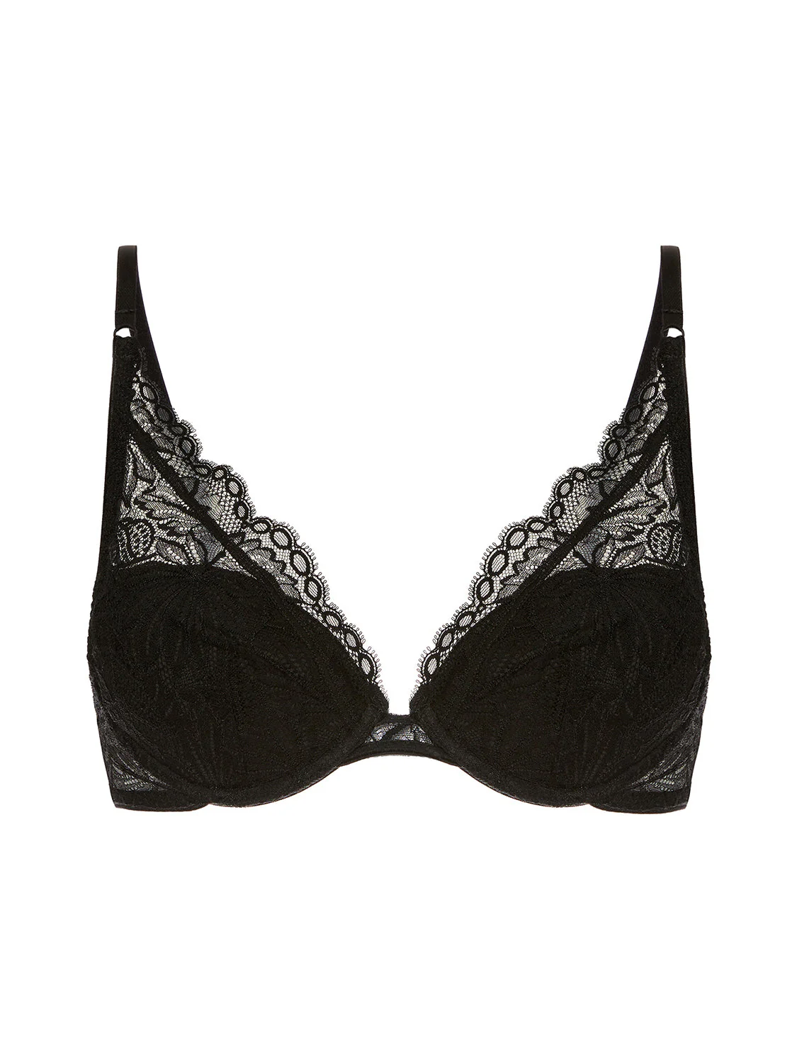 Triangle push-up bra - Black - Image 11