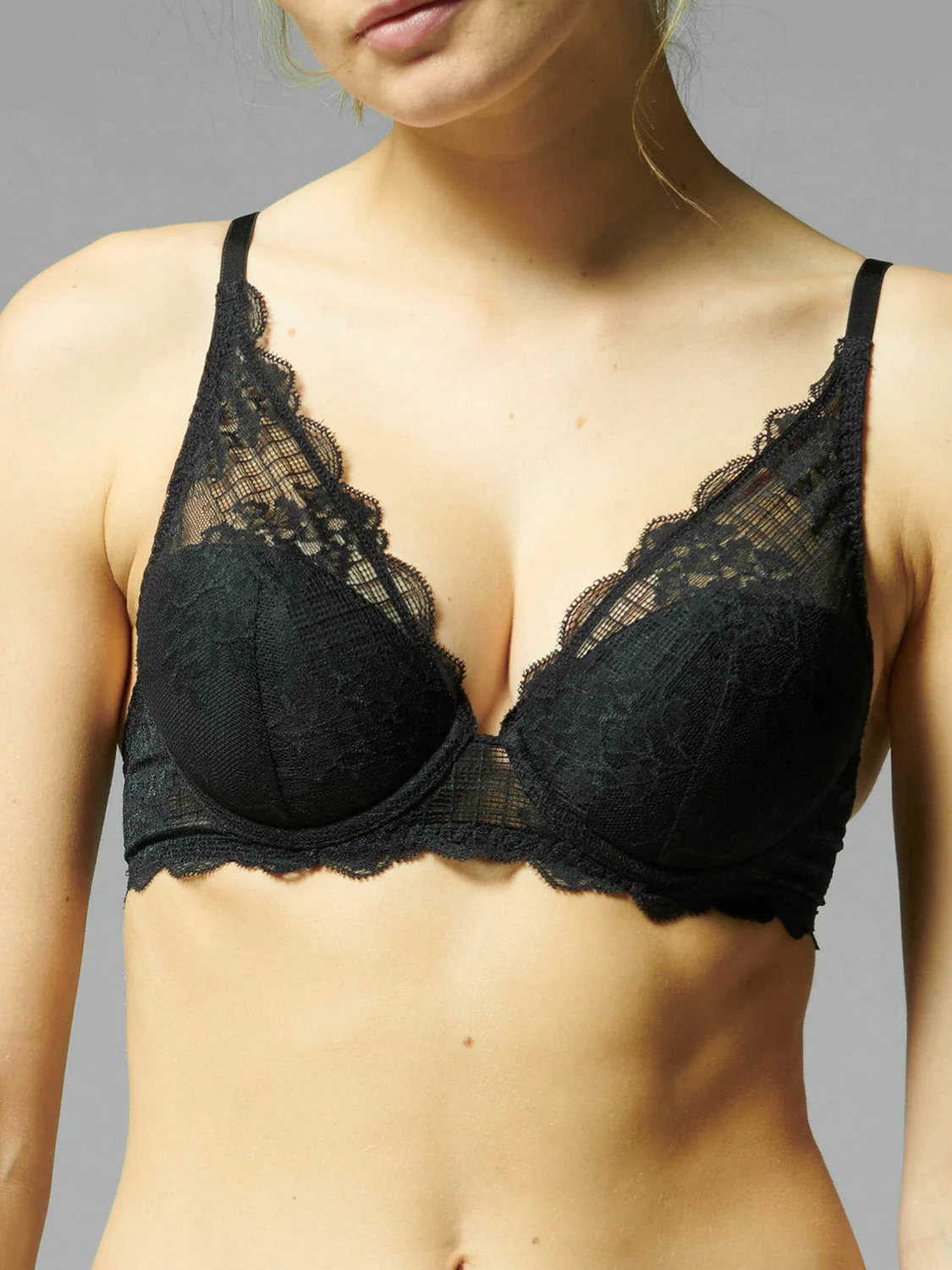 Triangle push-up bra - Black - Image 8