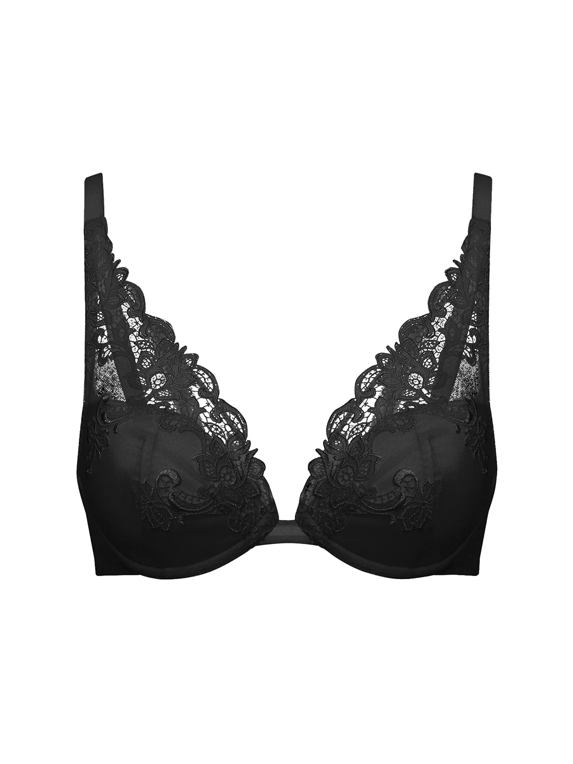 Triangle push-up bra - Black - Image 4