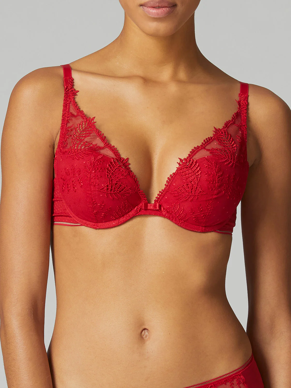 Triangle push-up bra - Opera Red - Image 3
