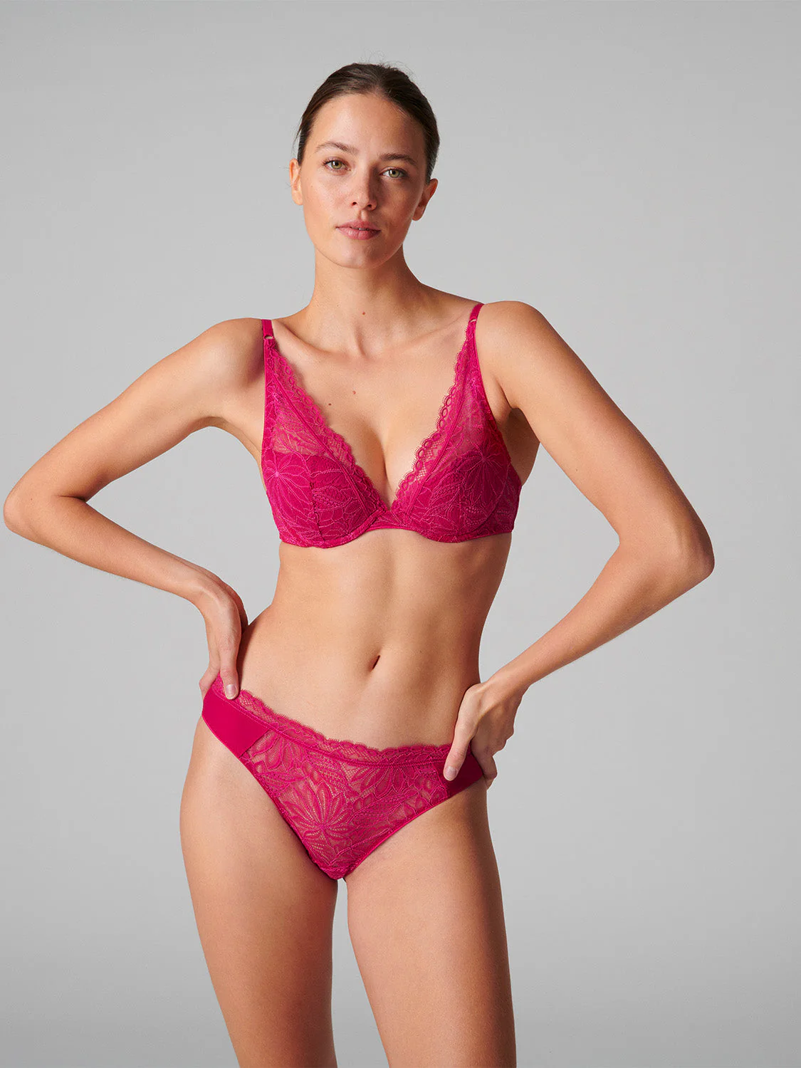 Triangle push-up bra - Raspberry - Image 2