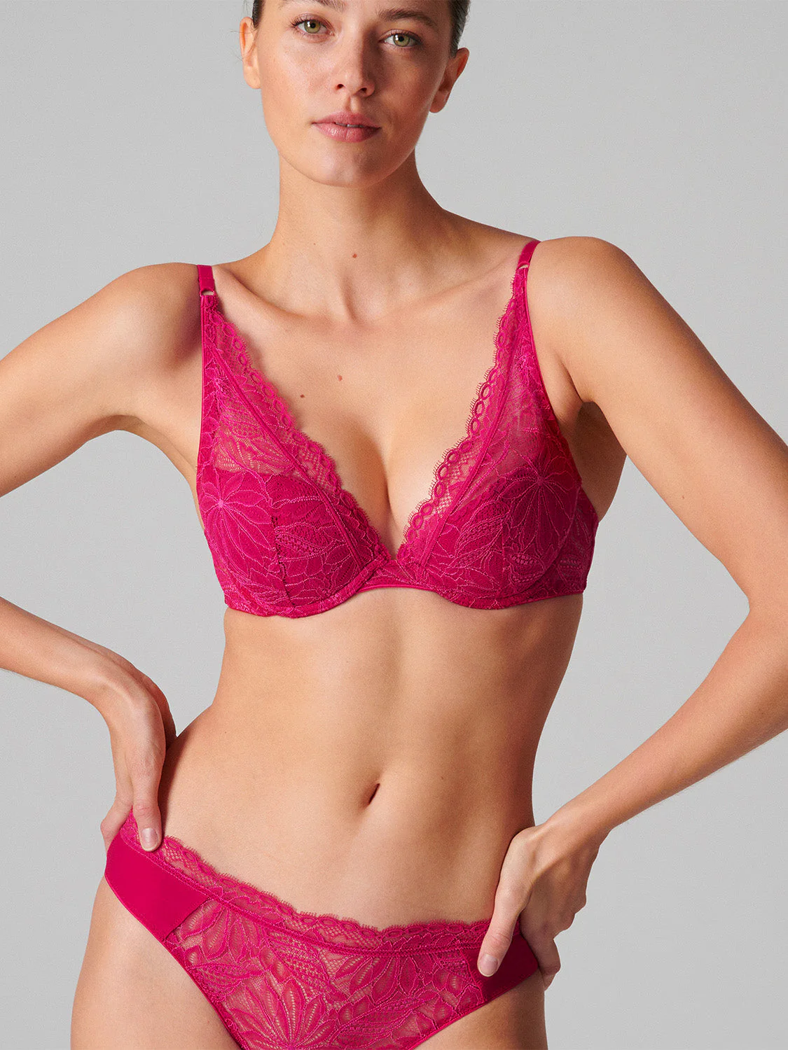 Triangle push-up bra - Raspberry - Image 3