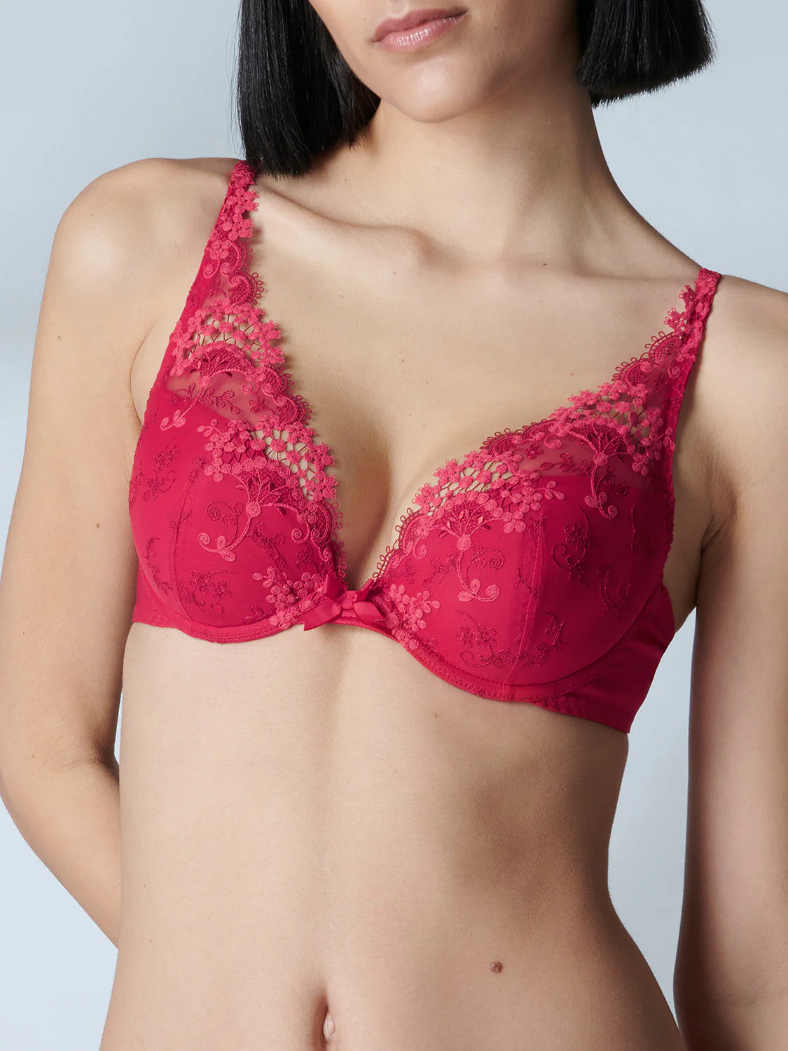 Triangle push-up bra - Ruby pink - Image 3