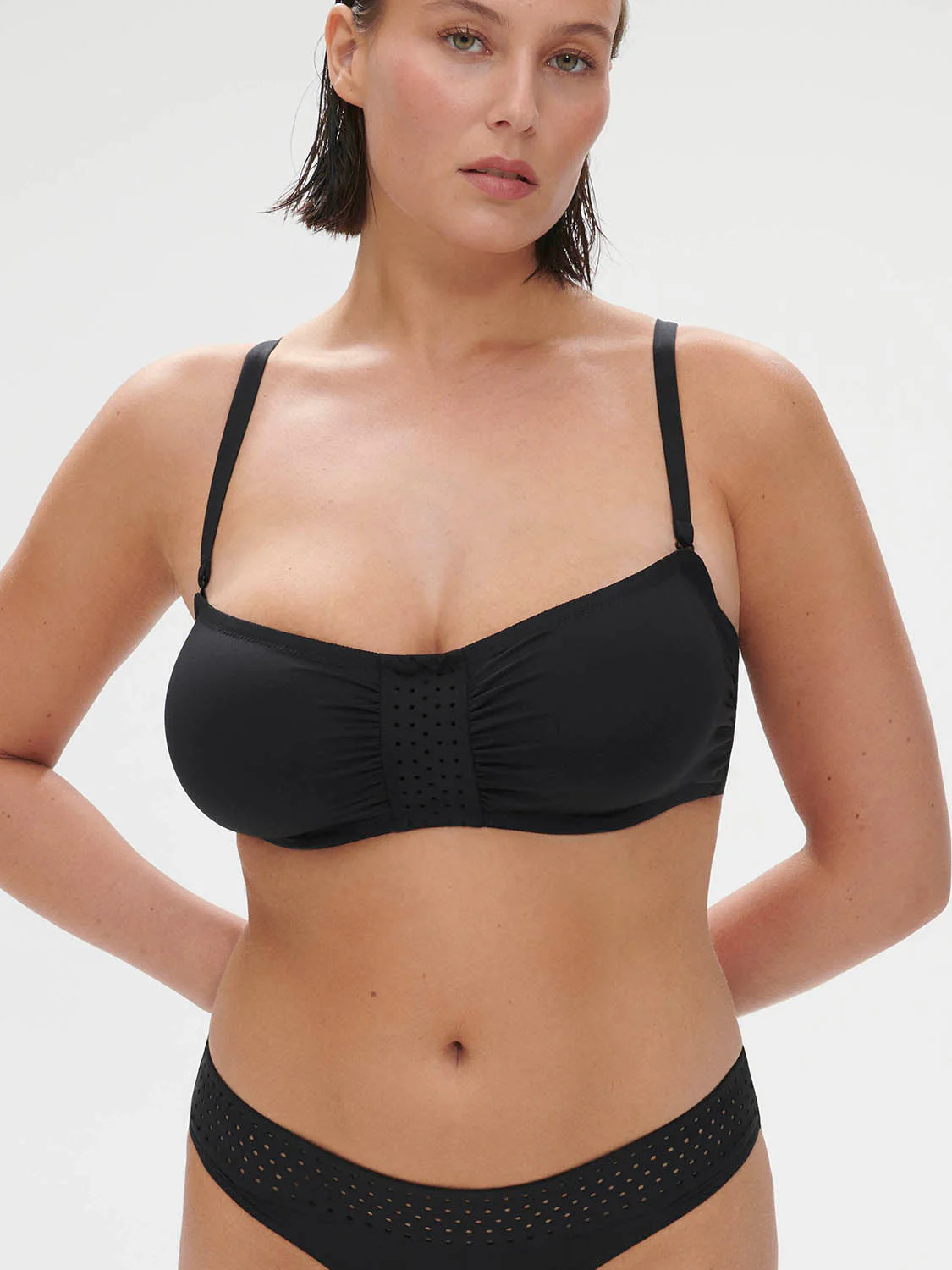 Underwired bandeau bikini top - Black - Image 9