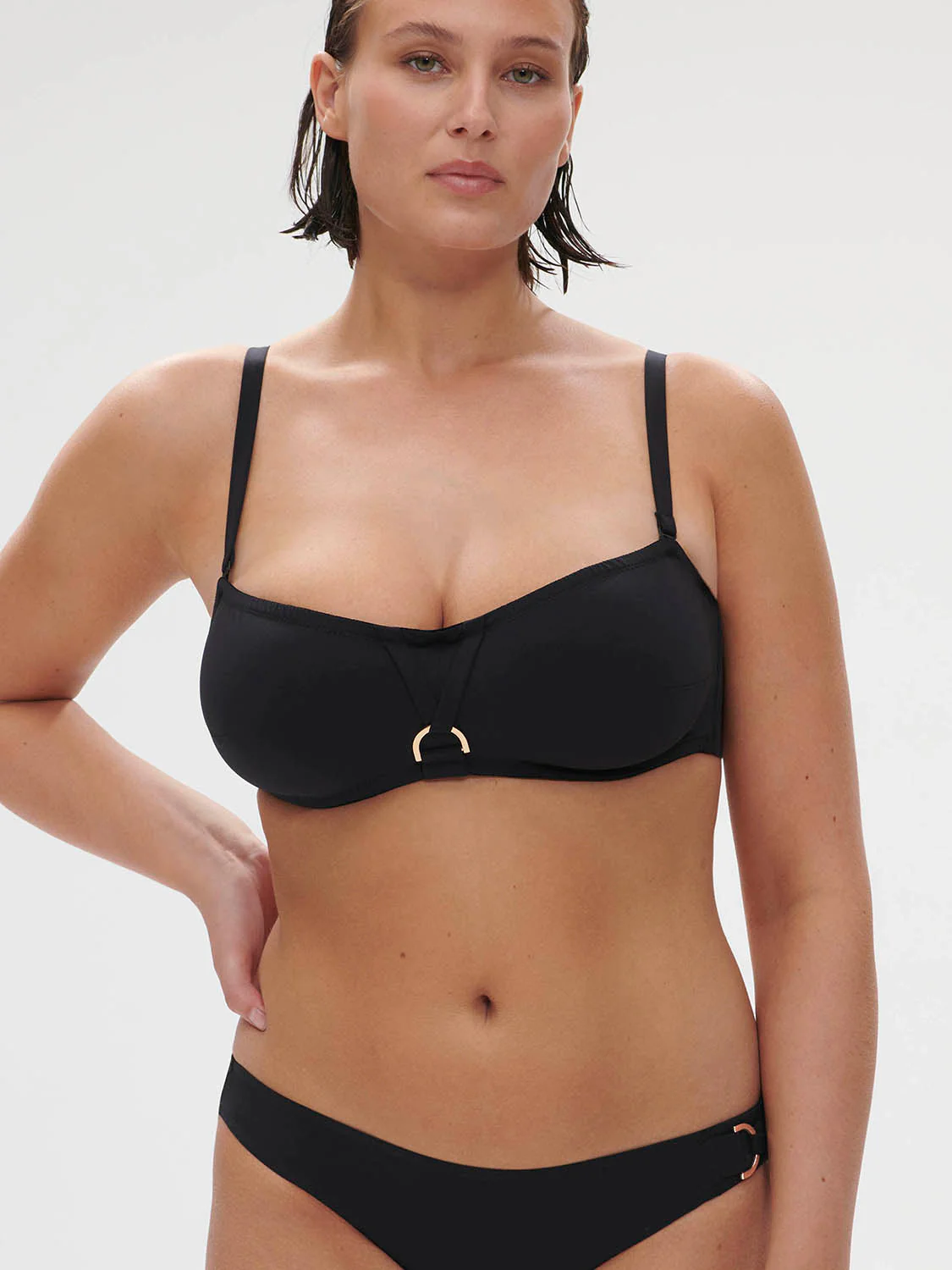 Underwired bandeau bikini top - Black - Image 9