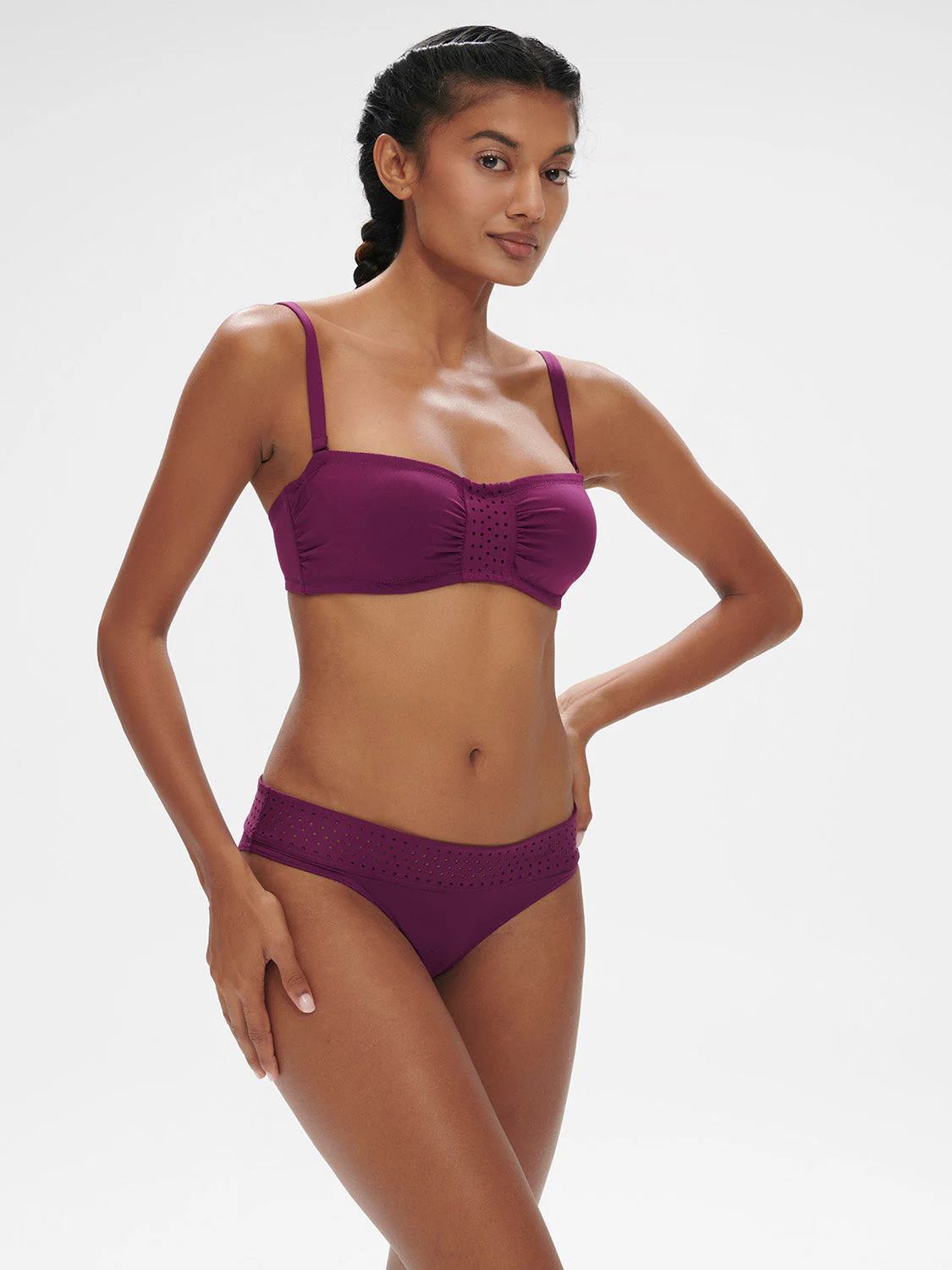 Underwired bandeau bikini top - Blackberry - Image 4