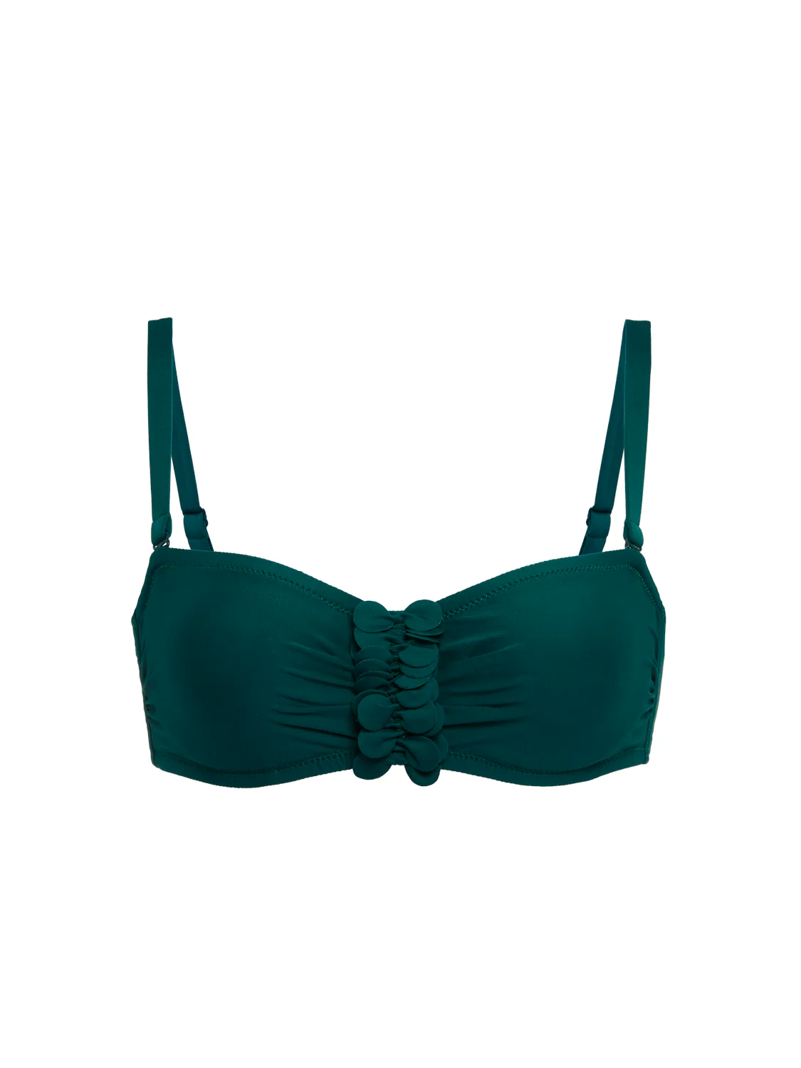 Underwired bandeau bikini top - Emerald green - Image 9