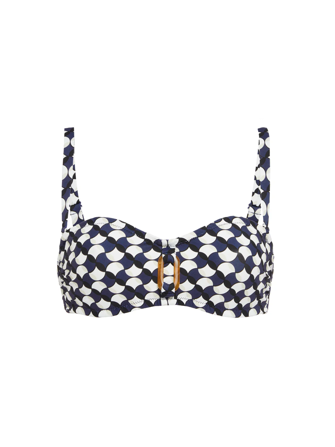 Underwired bandeau bikini top - Sailing print - Image 10