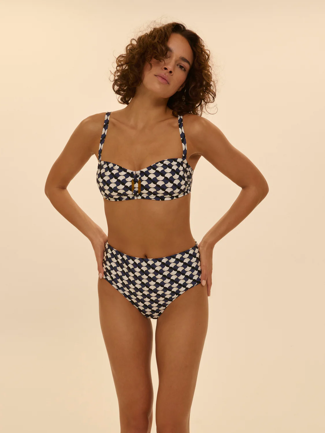 Underwired bandeau bikini top - Sailing print - Image 6