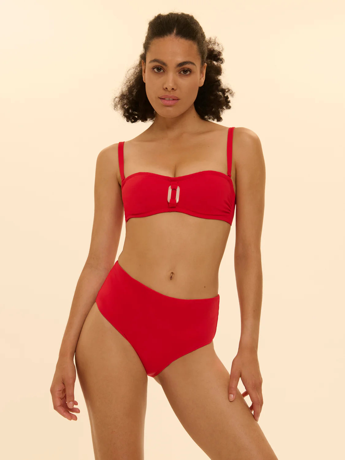 Underwired bandeau bikini top - Scarlet - Image 4