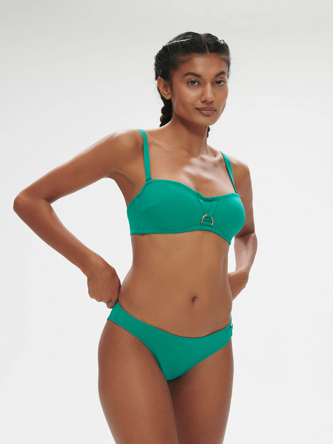Underwired bandeau bikini top - Waterfall Green - Image 4