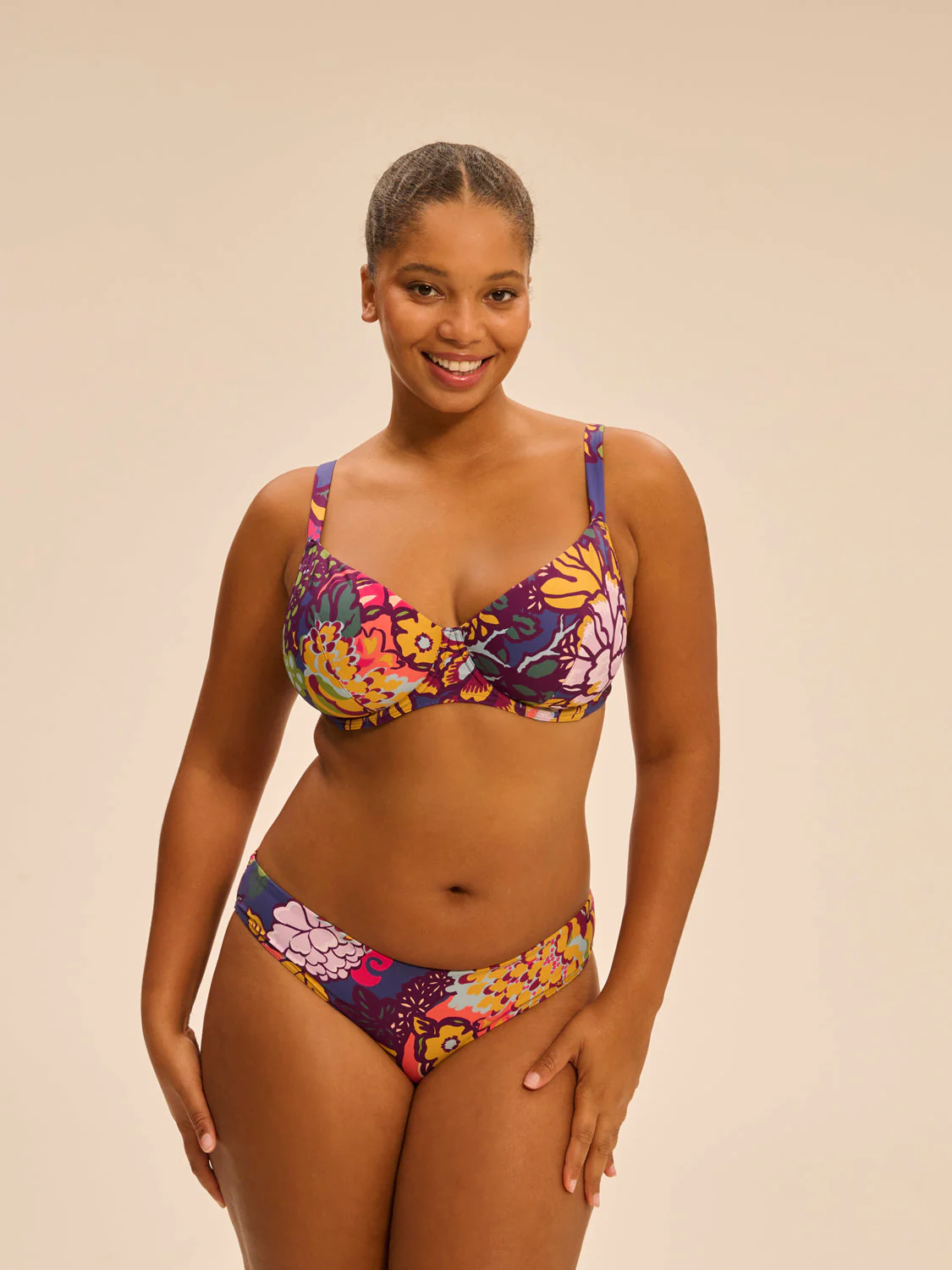 Underwired bikini top - Bloom Print - Image 4
