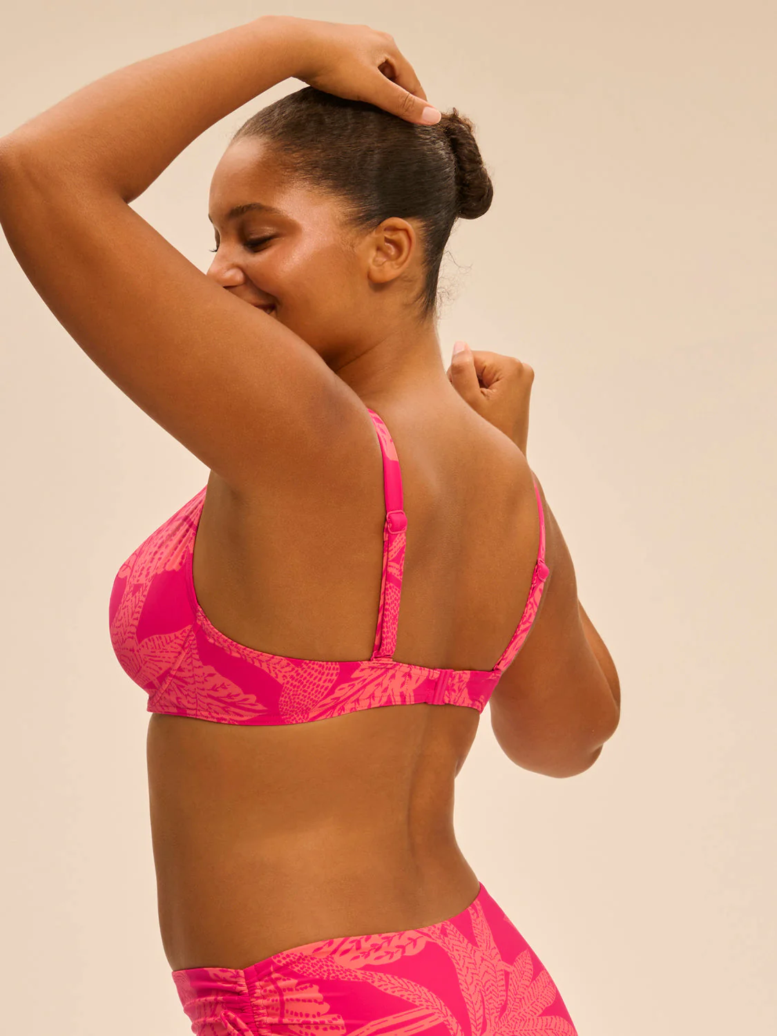 Underwired bikini top - Bright Rose Print - Image 2