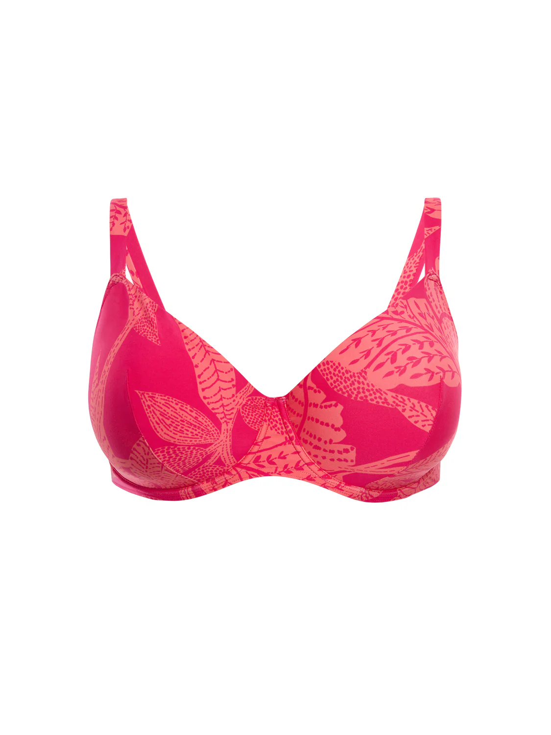 Underwired bikini top - Bright Rose Print - Image 6