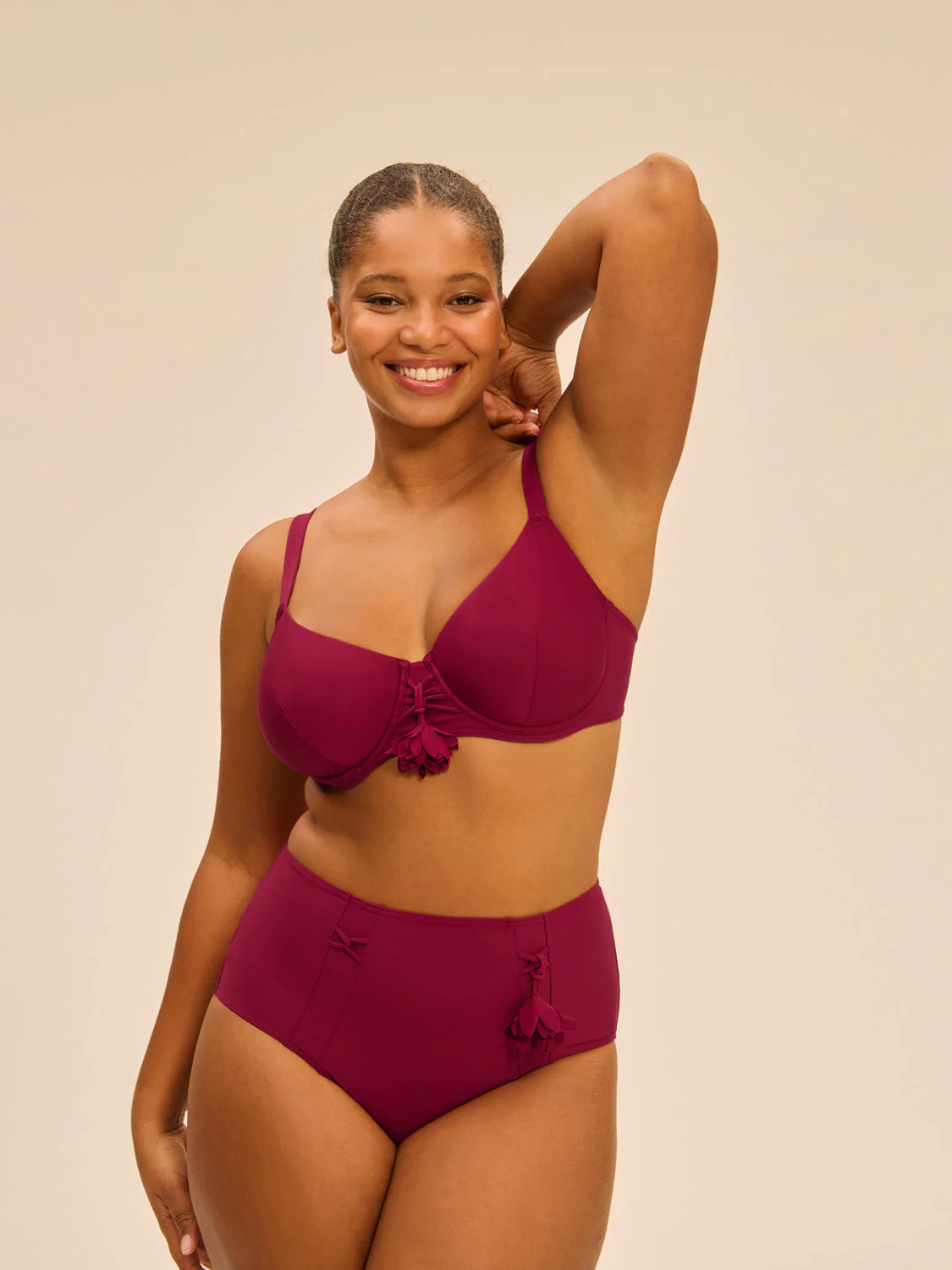 Underwired bikini top - Cranberry - Image 4