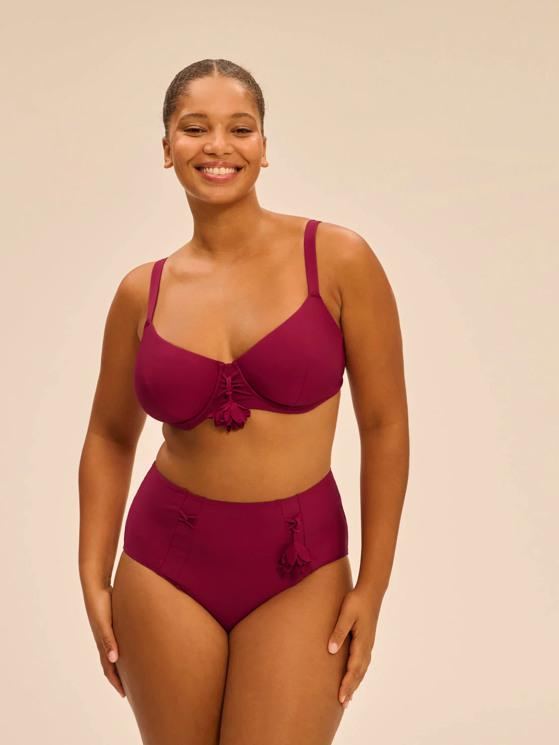 Underwired bikini top - Cranberry - Image 5