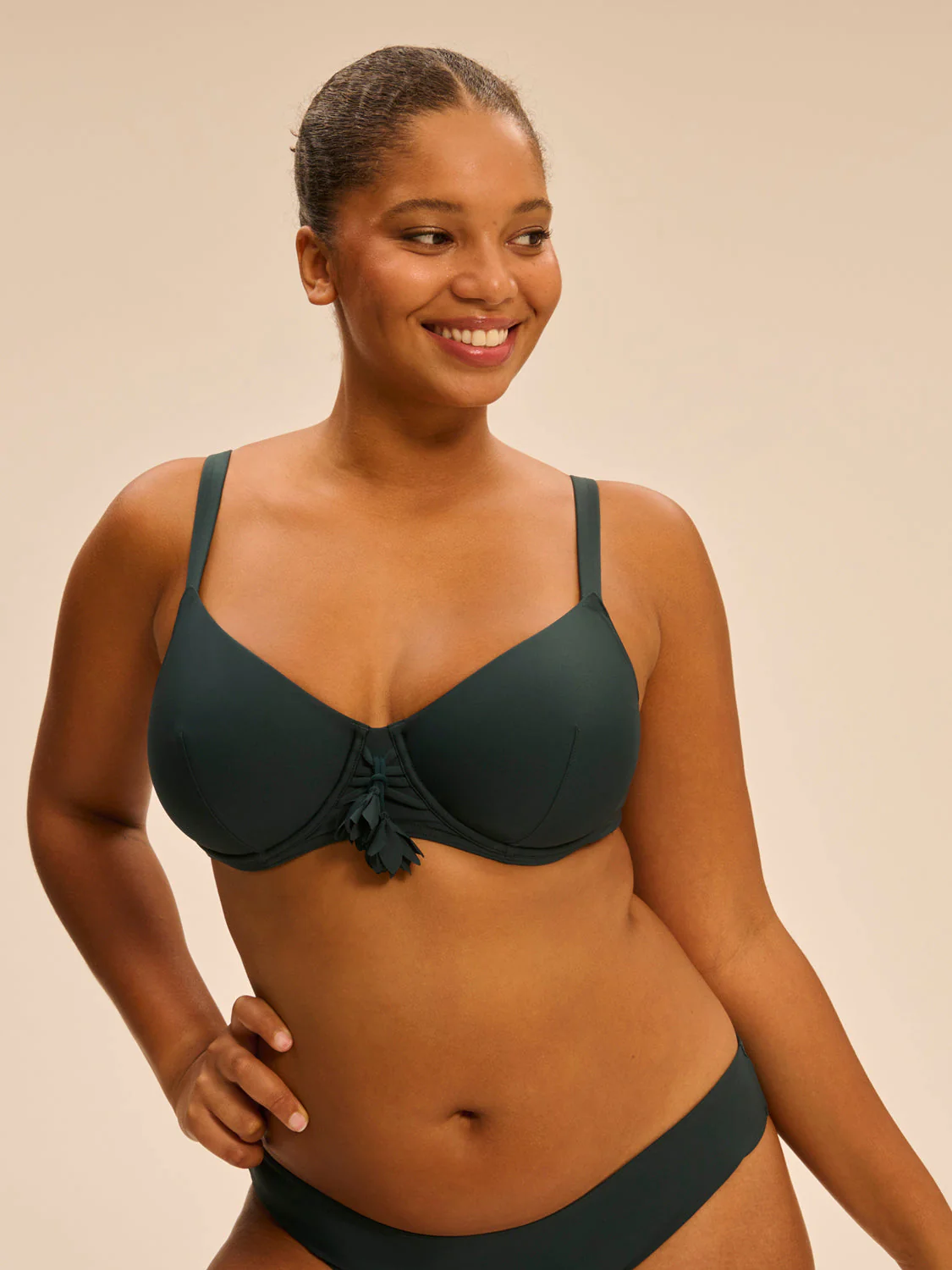 Underwired bikini top - Tropical Green - Image 2