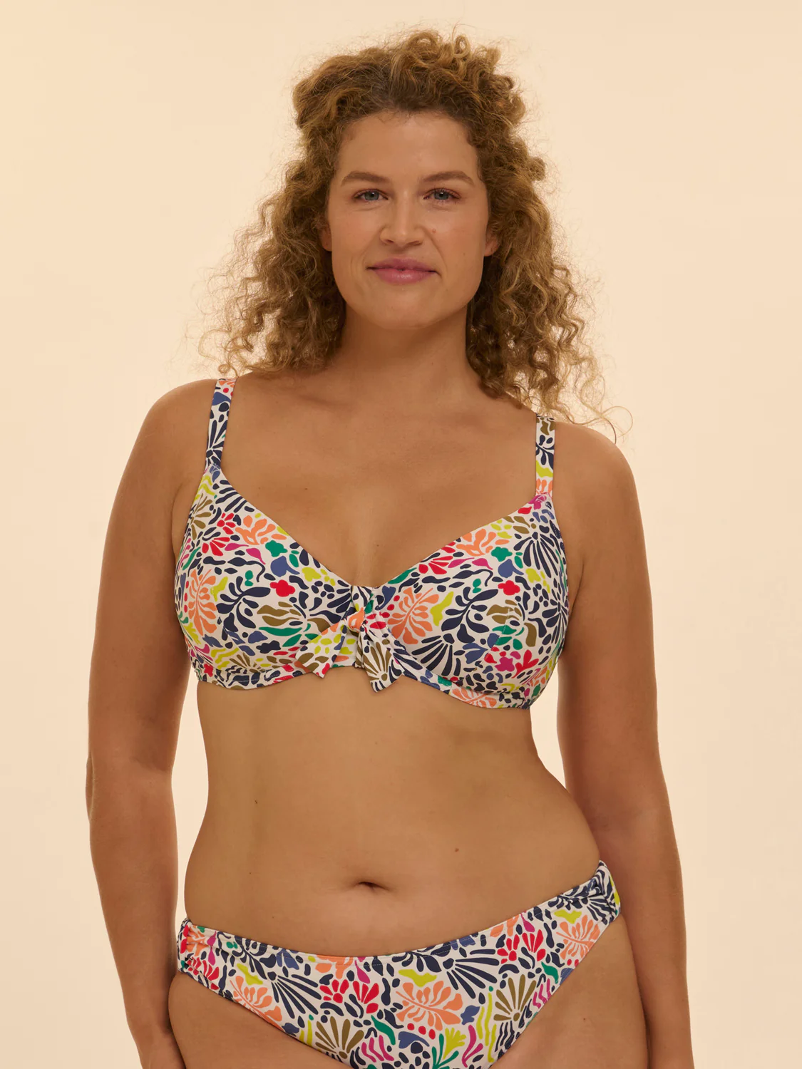Underwired bikini top - Tropico white print - Image 2