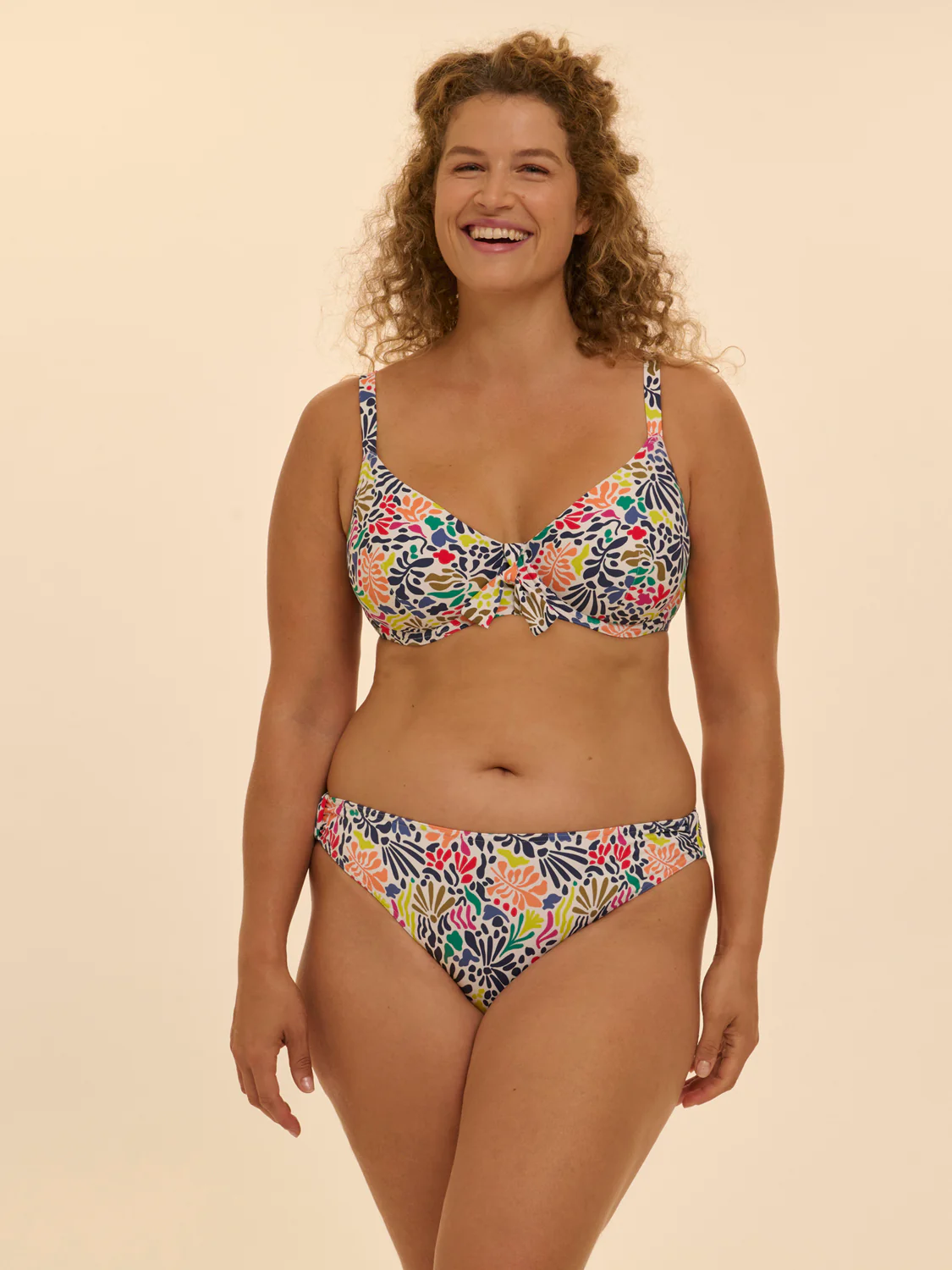 Underwired bikini top - Tropico white print - Image 3
