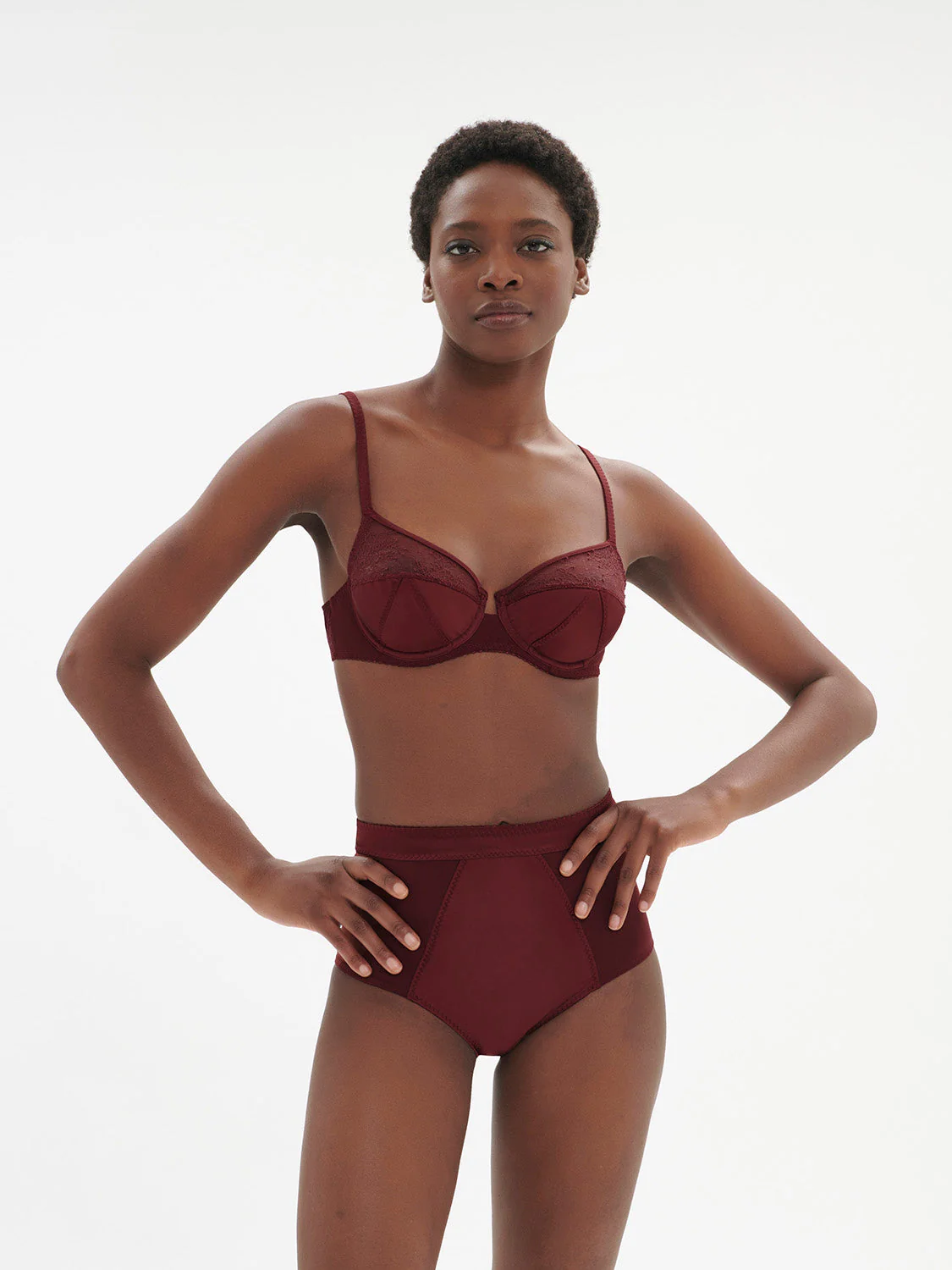 Underwired bra - Dark Red - Image 4