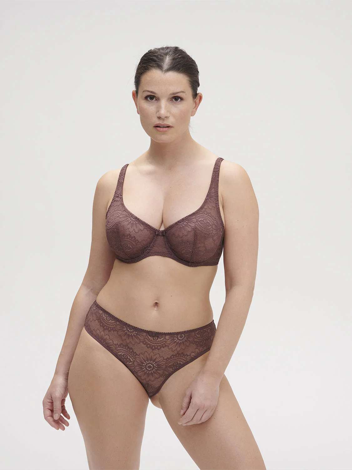 Underwired bra with curved neckline - Byzantine - Image 10
