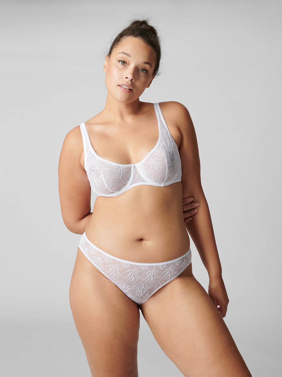 Underwired bra with curved neckline - White - Image 6
