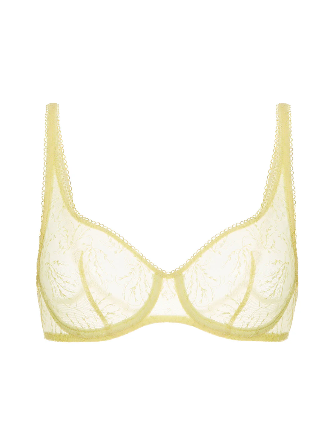 Underwired bra with curved neckline - Yuzu Yellow - Image 6