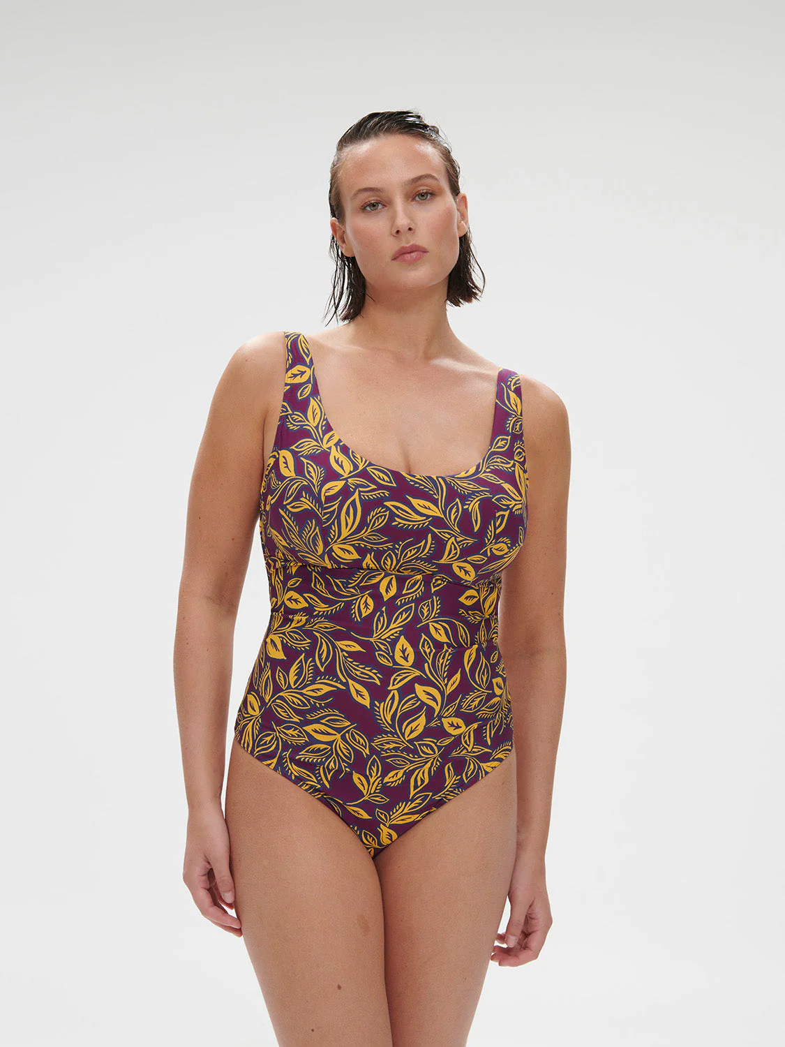 Underwired one-piece swimsuit - Agadir Purple Print - Image 9