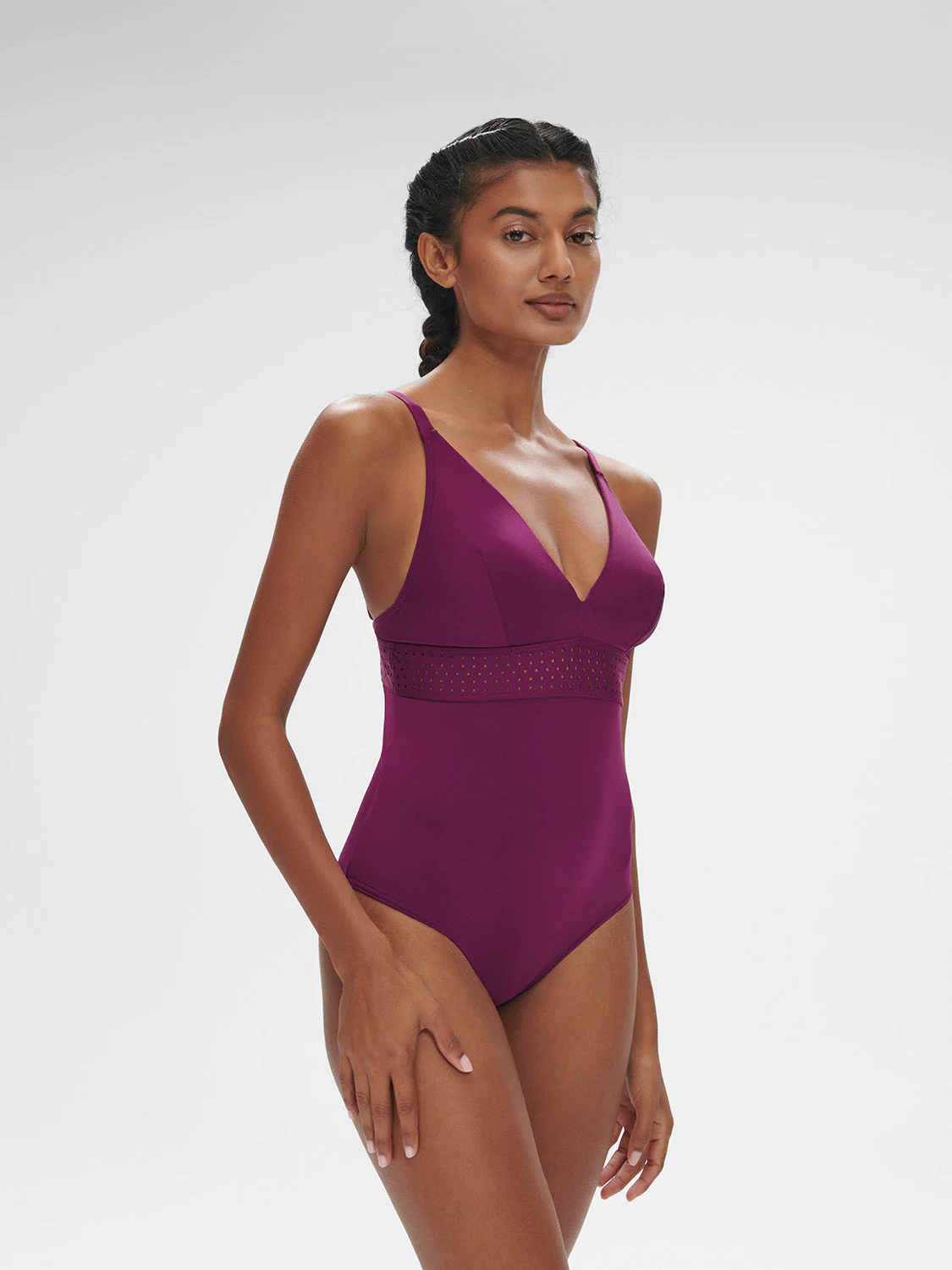 Underwired one-piece swimsuit - Blackberry - Image 3