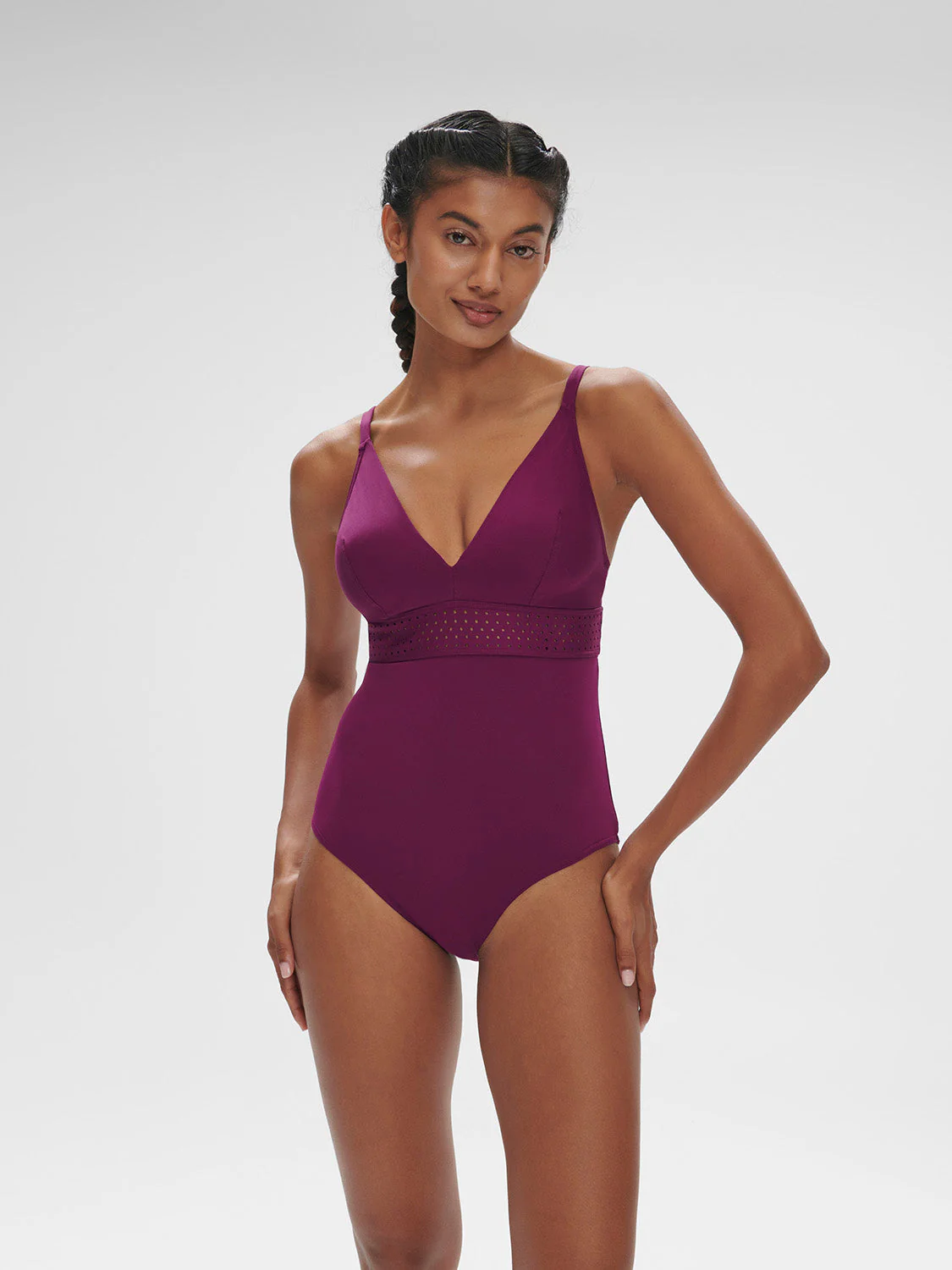 Underwired one-piece swimsuit - Blackberry - Image 4