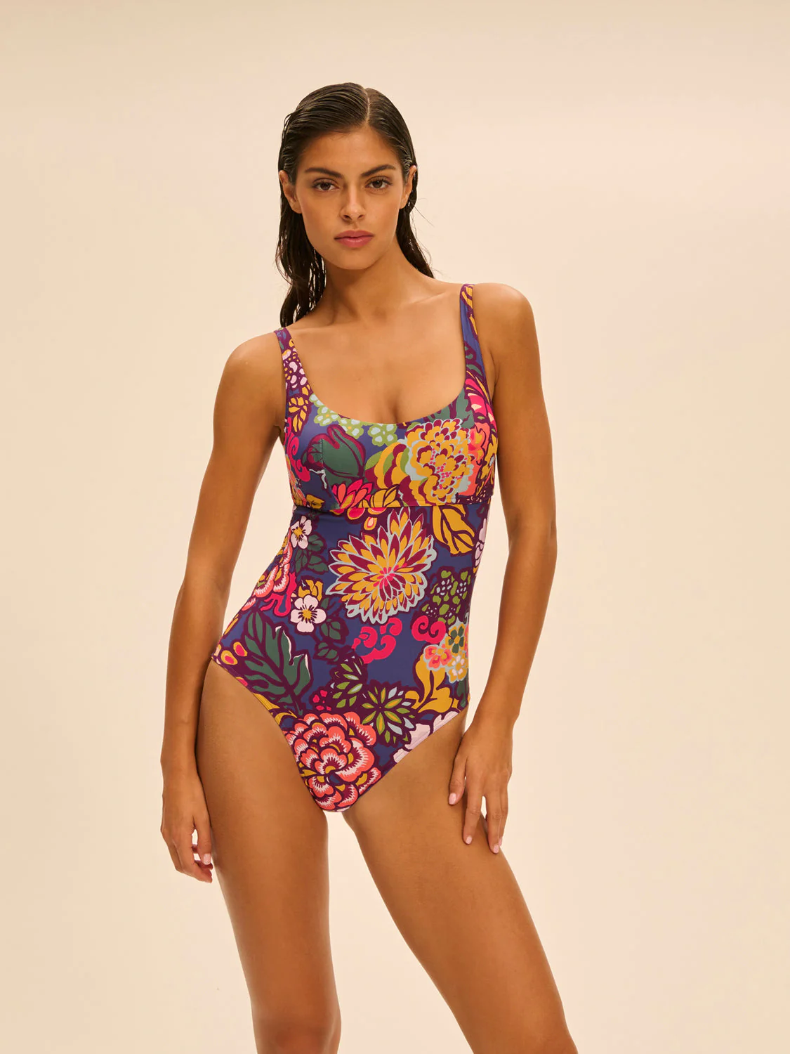 Underwired one-piece swimsuit - Bloom Print - Image 4