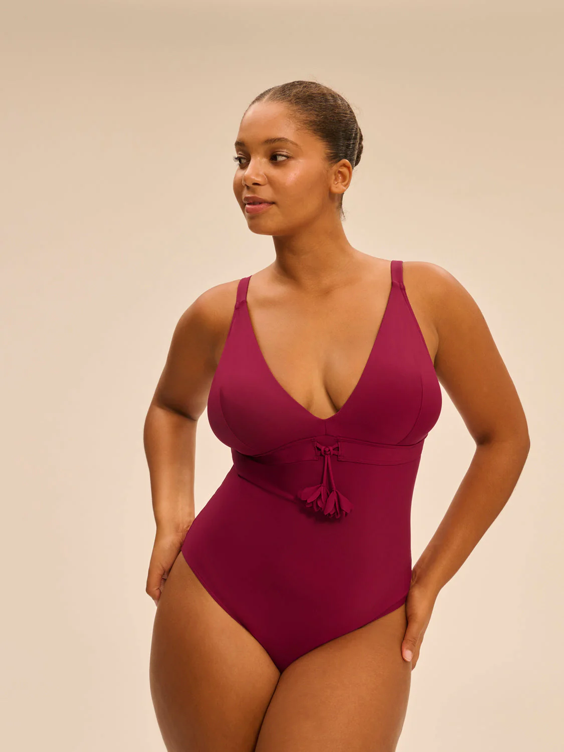 Underwired one-piece swimsuit - Cranberry - Image 10