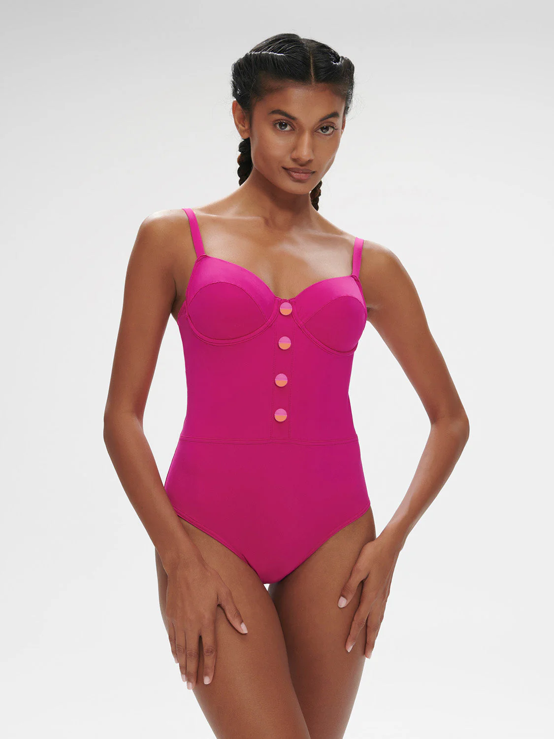 Underwired one-piece swimsuit - Hibiscus Pink - Image 3