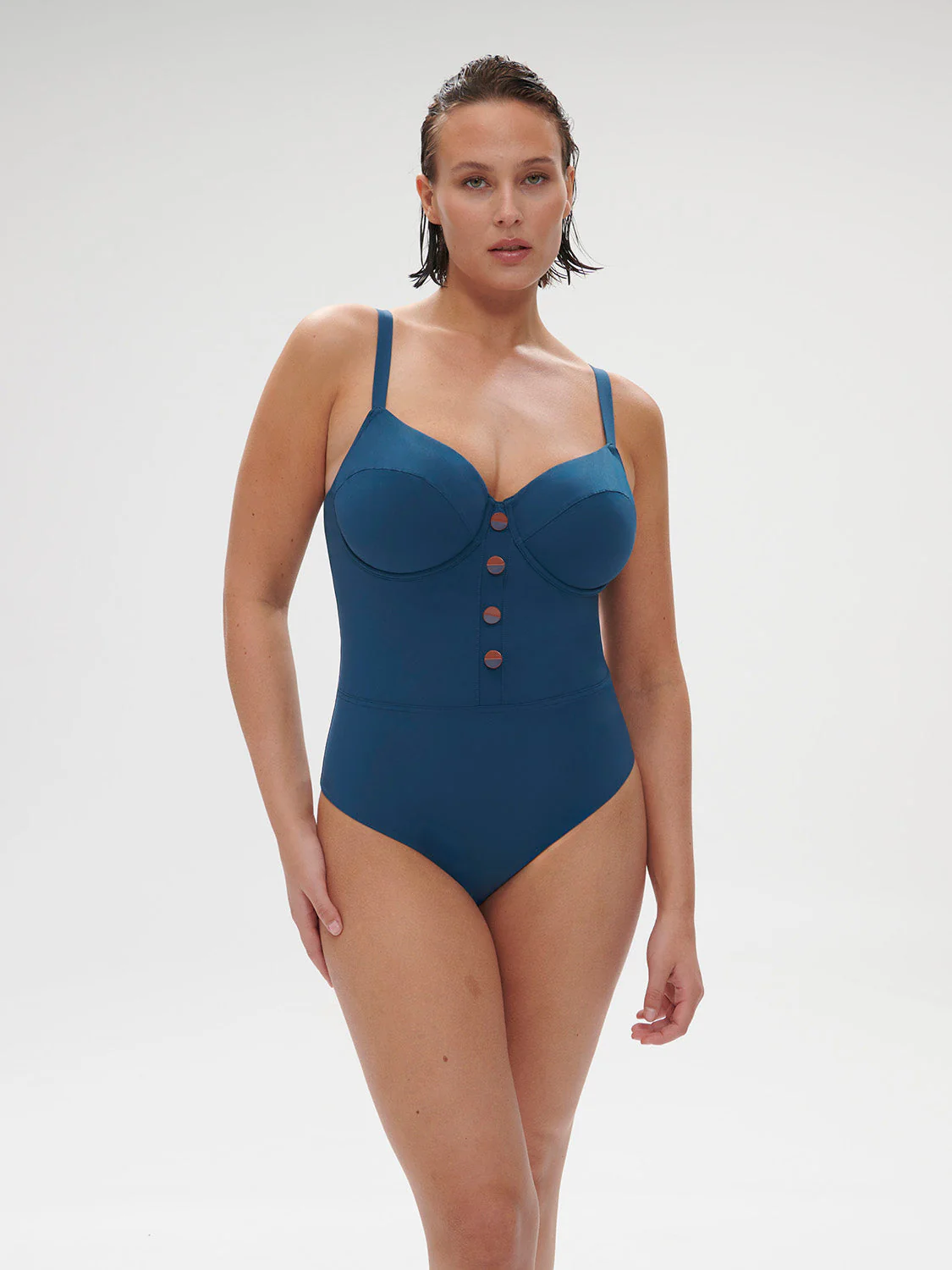 Underwired one-piece swimsuit - Mystery blue - Image 10