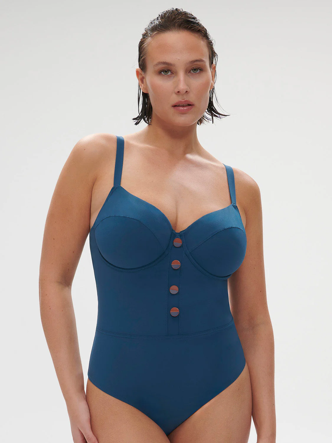Underwired one-piece swimsuit - Mystery blue - Image 7