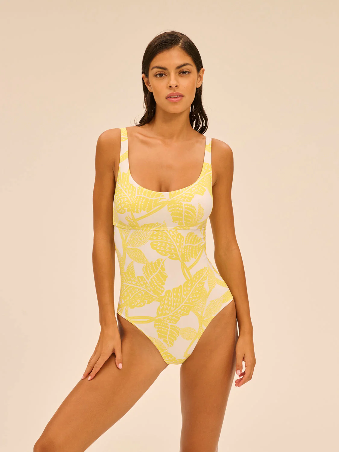 Underwired one-piece swimsuit - Plumeria Print - Image 4