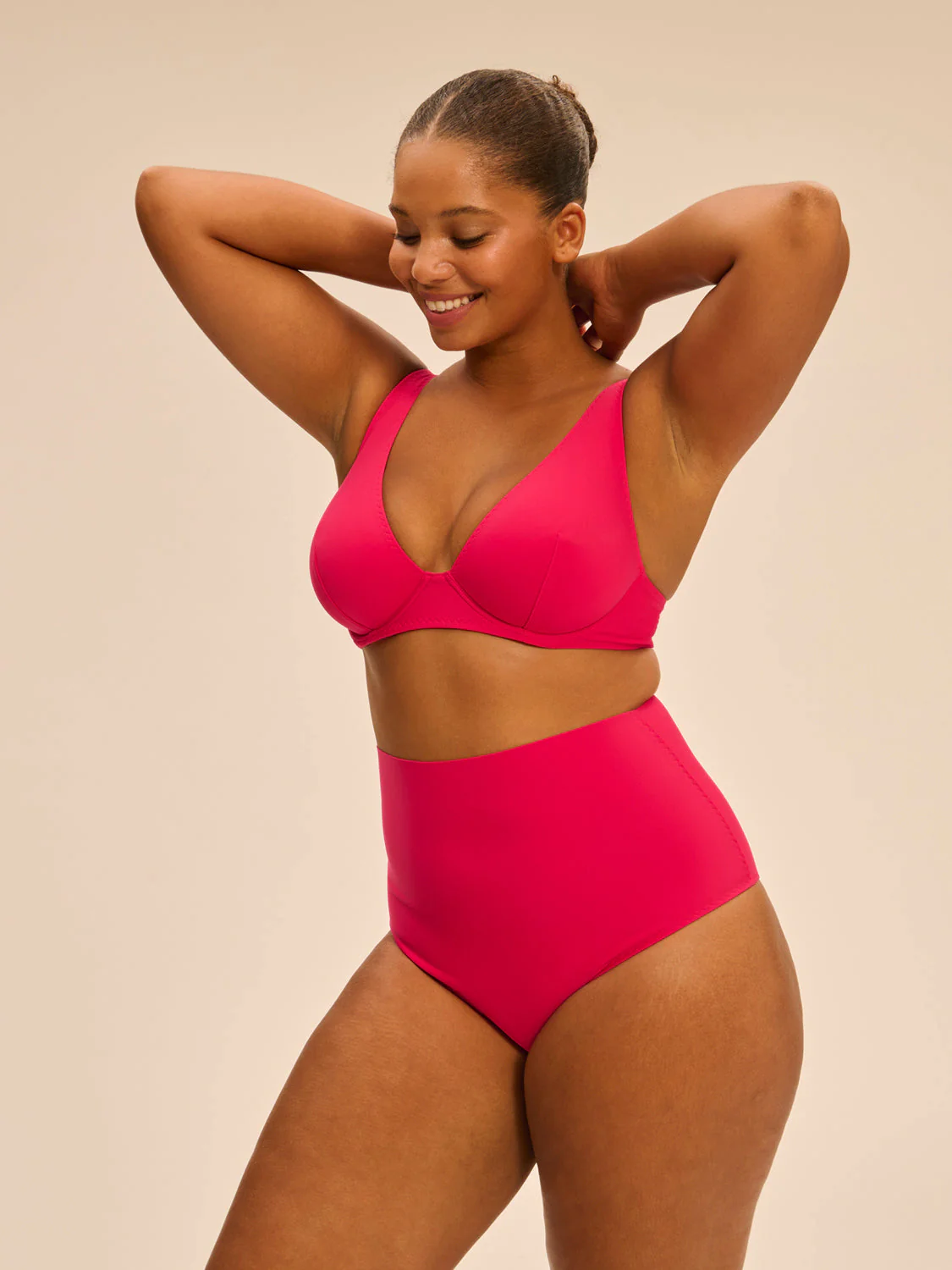 Underwired triangle bikini bra - Lipstick - Image 11