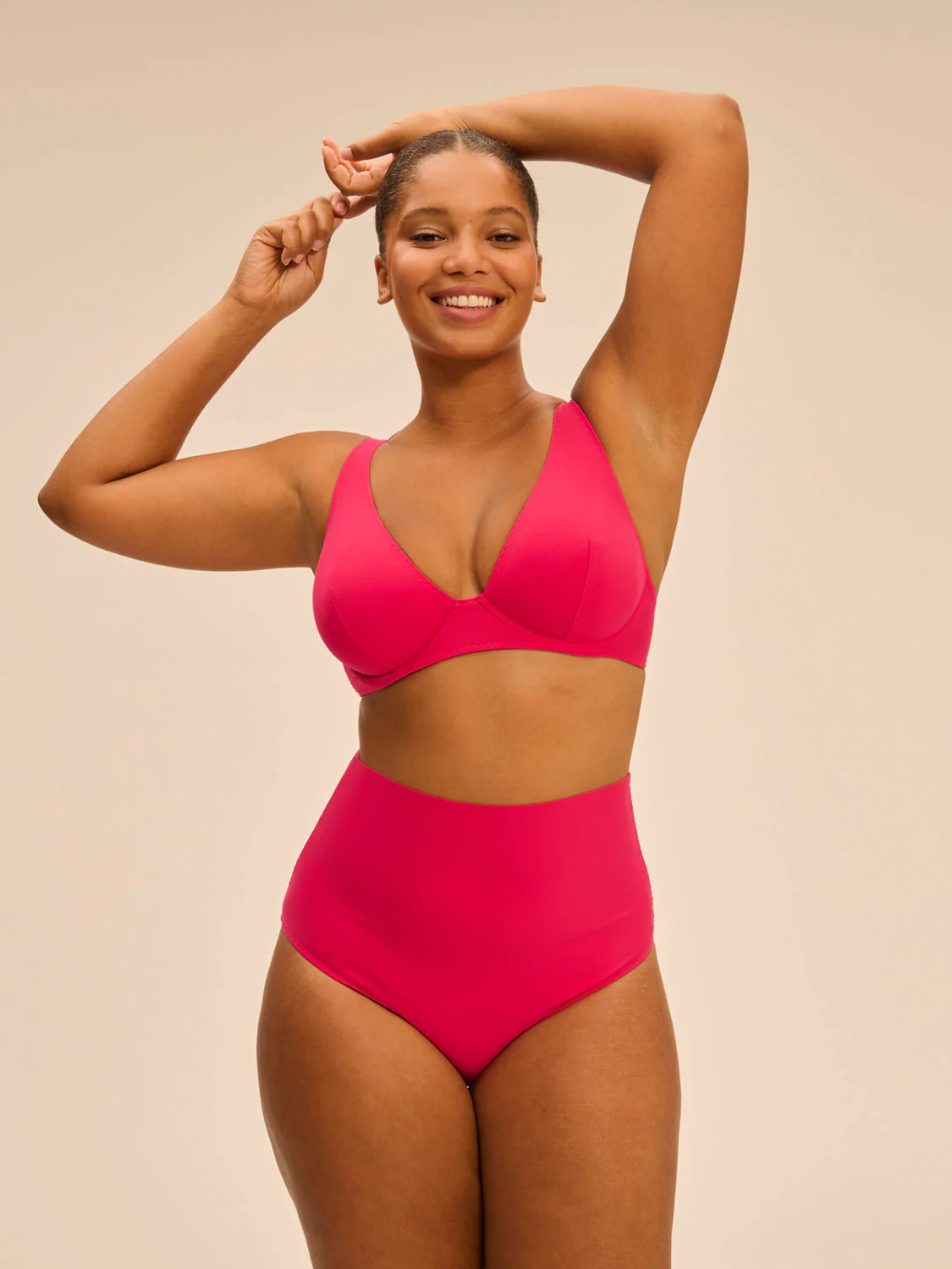 Underwired triangle bikini bra - Lipstick - Image 8