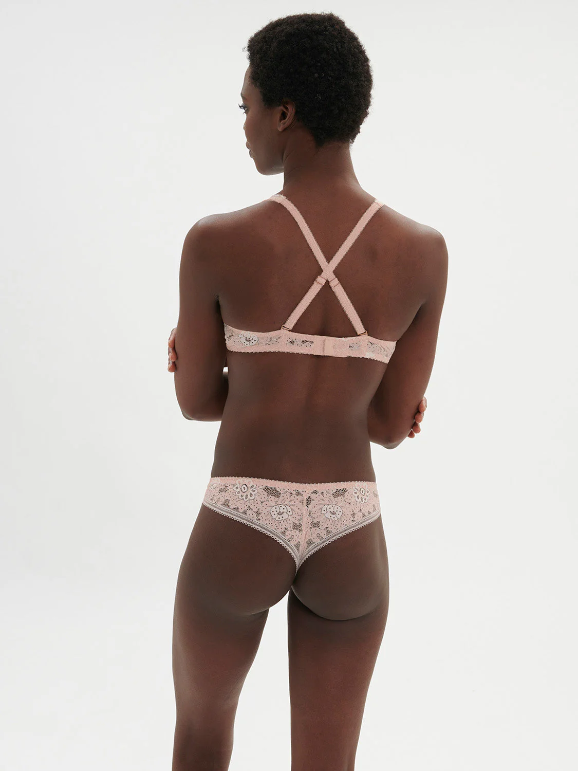 Underwired triangle bra - Ballet Pink - Image 3